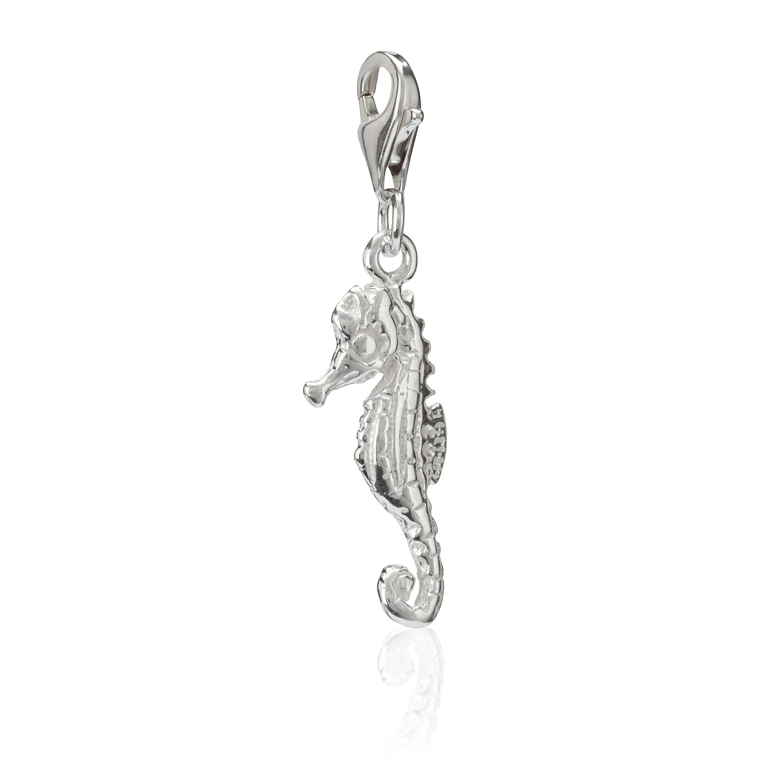 Charm-Einhänger Damen Seepferd 925 Silber 21x9mm Motiv Amulett