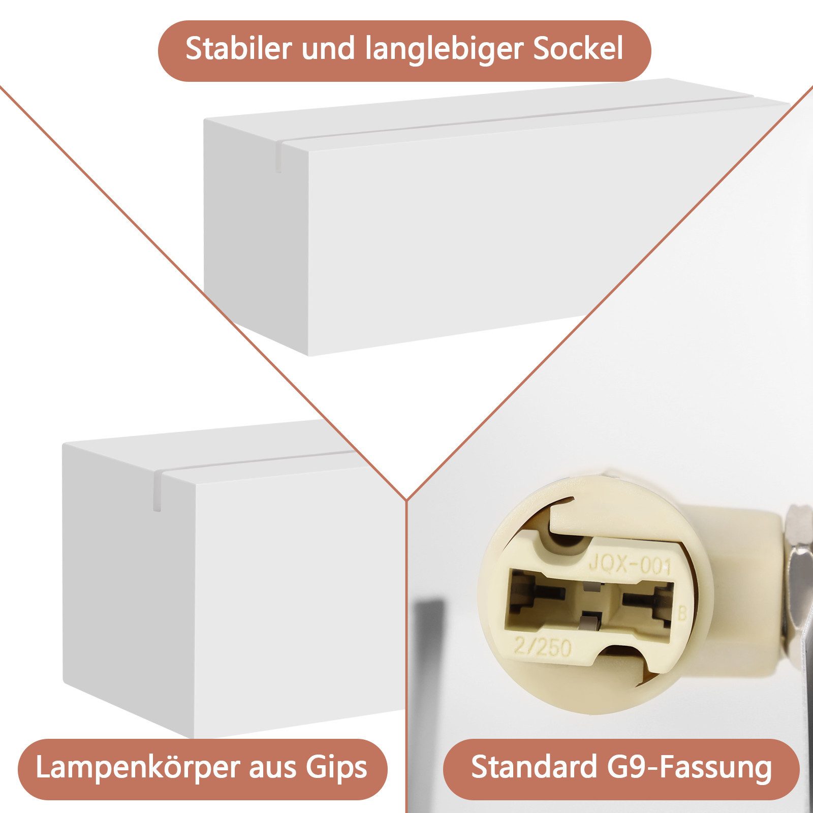 ZMH Wandleuchte innen Weiß G9 40W Modern Wandlampe Schlafzimmer Wohnzimmer Flur, ohne Leuchtmittel, 1 flammig,Up-Down-Lichteffekt,Flurlampe für Treppenhaus, 1 S – Bild 4 von 5
