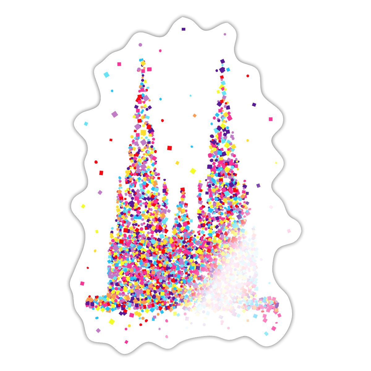 Spreadshirt Aufkleber Köln Kölner Dom Karneval Fasching Konfetti Geschenk Sticker Aufkleber