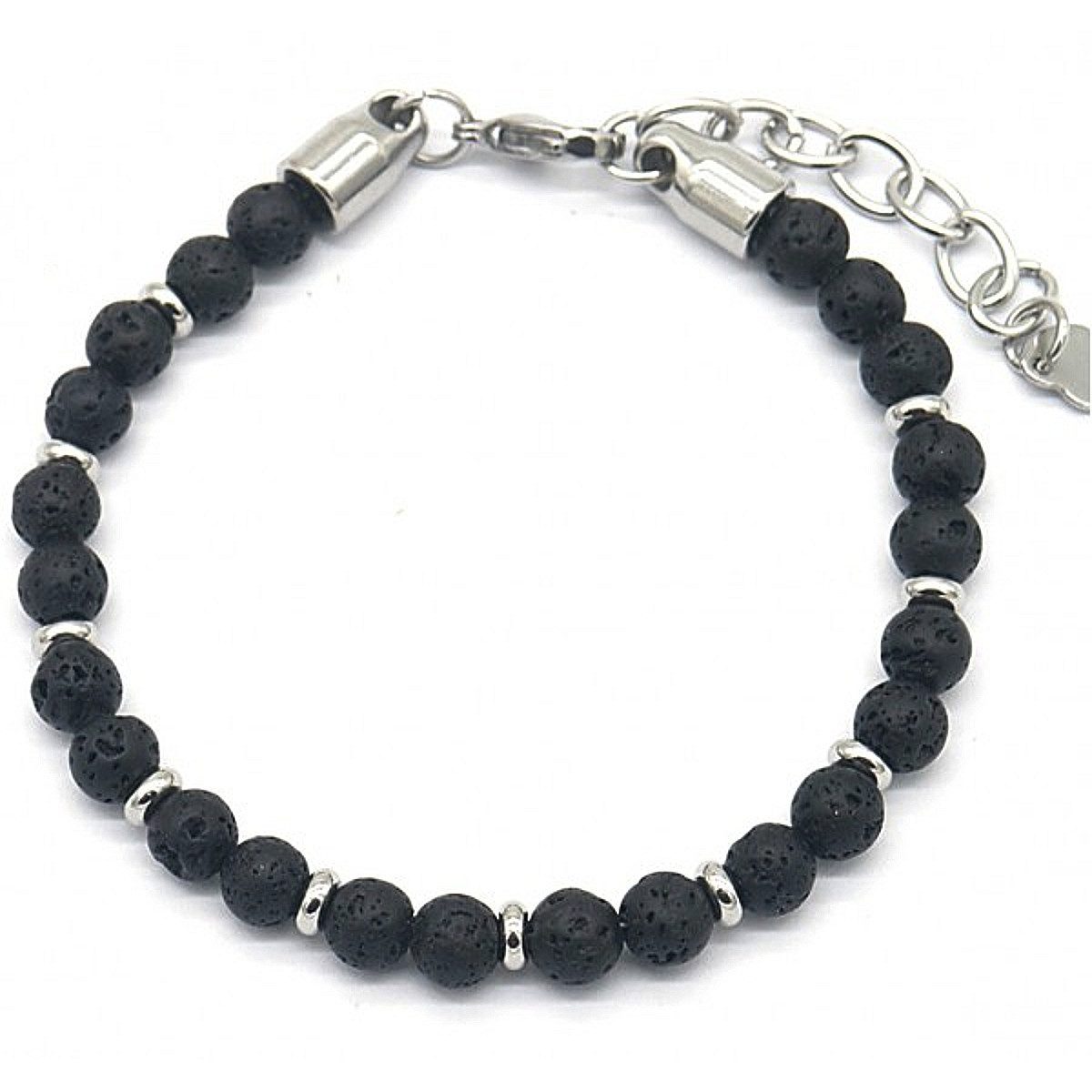 KARMA Perlenarmband Armband Lavasteine schwarz Vulkanstein günstig online kaufen