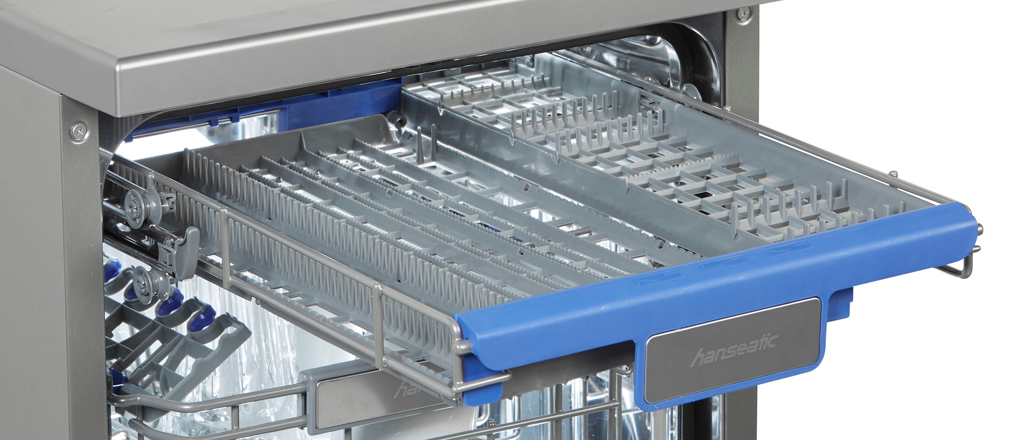 Hanseatic Standgeschirrspüler HG4585C107636RI, 10 Maßgedecke, Standgerät, mit AutoOpen-Trocknung, mit höhenverstellbarem Oberkorb