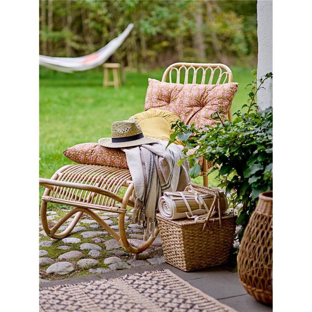 Bloomingville Sitzkissen Kamala, 145 x 10 x 65 cm, aus Baumwolle, für  Gartenliege, Sitzbank, Braun