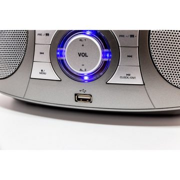 Soundmaster SCD1800TI tragbares Digitalradio CD-Player DAB+ UKW-RDS USB Bluetooth Digitalradio (DAB) (DAB+, UKW-RDS, 4 W, CD-Player, Bluetooth, USB, Wecker, tragbar, Hörbuchfunktion)