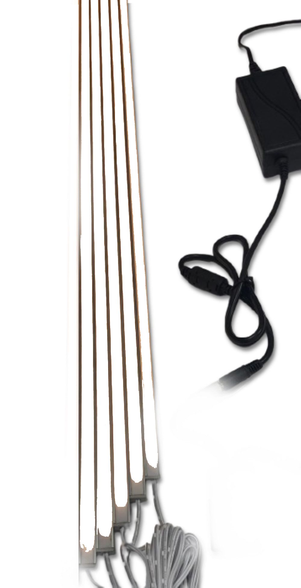 XENON LED Dekolicht 3850 LED Leuchte 5x50cm schwarz Kunststoff Schiene +Netzteil Kalt Weiß, Xenon / Kalt Weiß