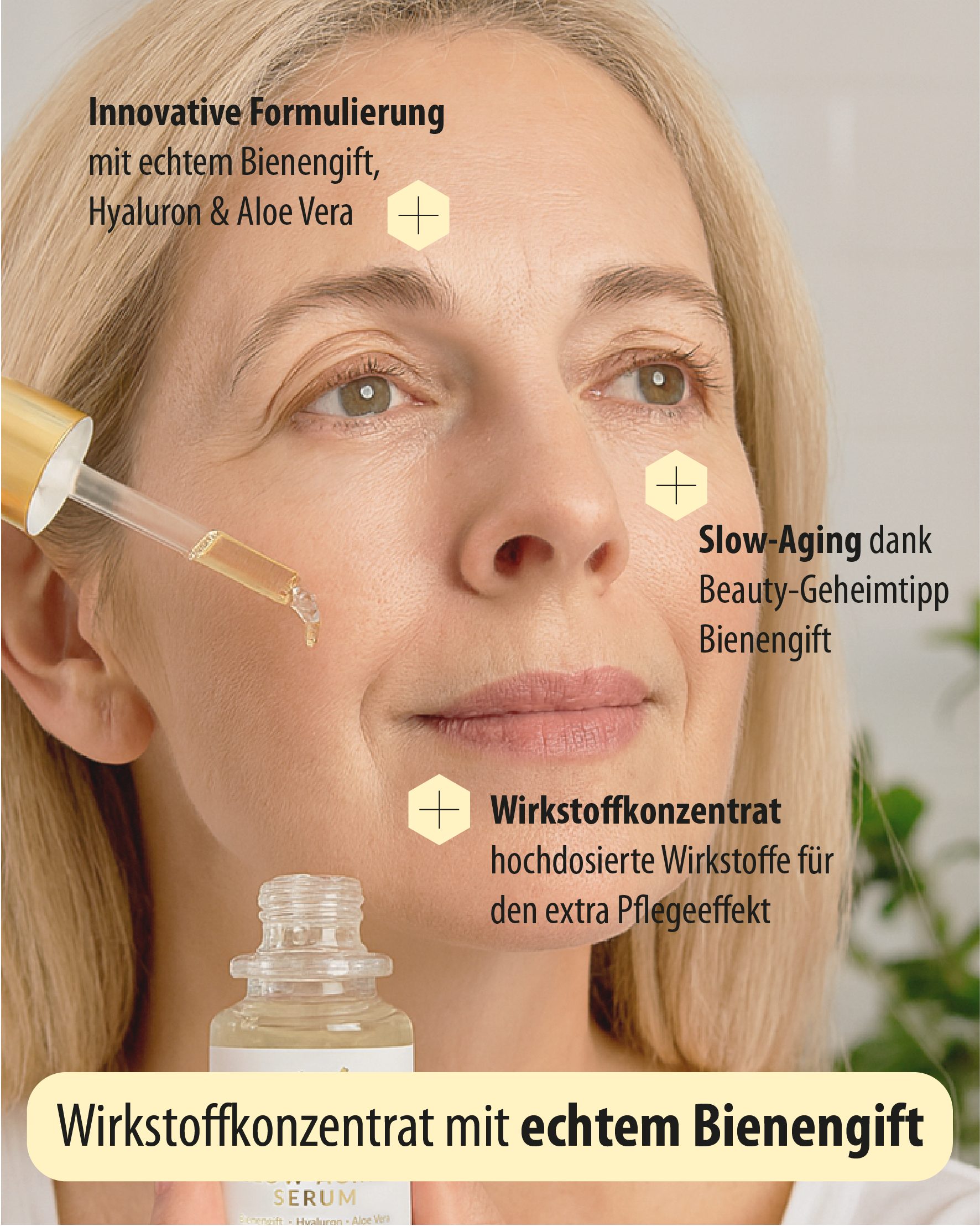 little bee fresh Anti-Falten-Serum mit echtem Bienengift SLOW-AGING, 1-tlg., mit echtem Bienengift