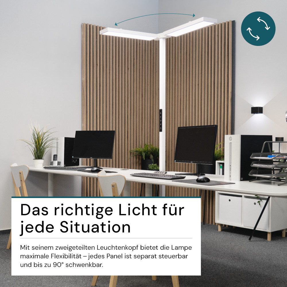 LUXULA LED Stehlampe LUXULA LED Stehleuchte 120 W 4000 K Neutralweiß Weiß, Neutralweiß
