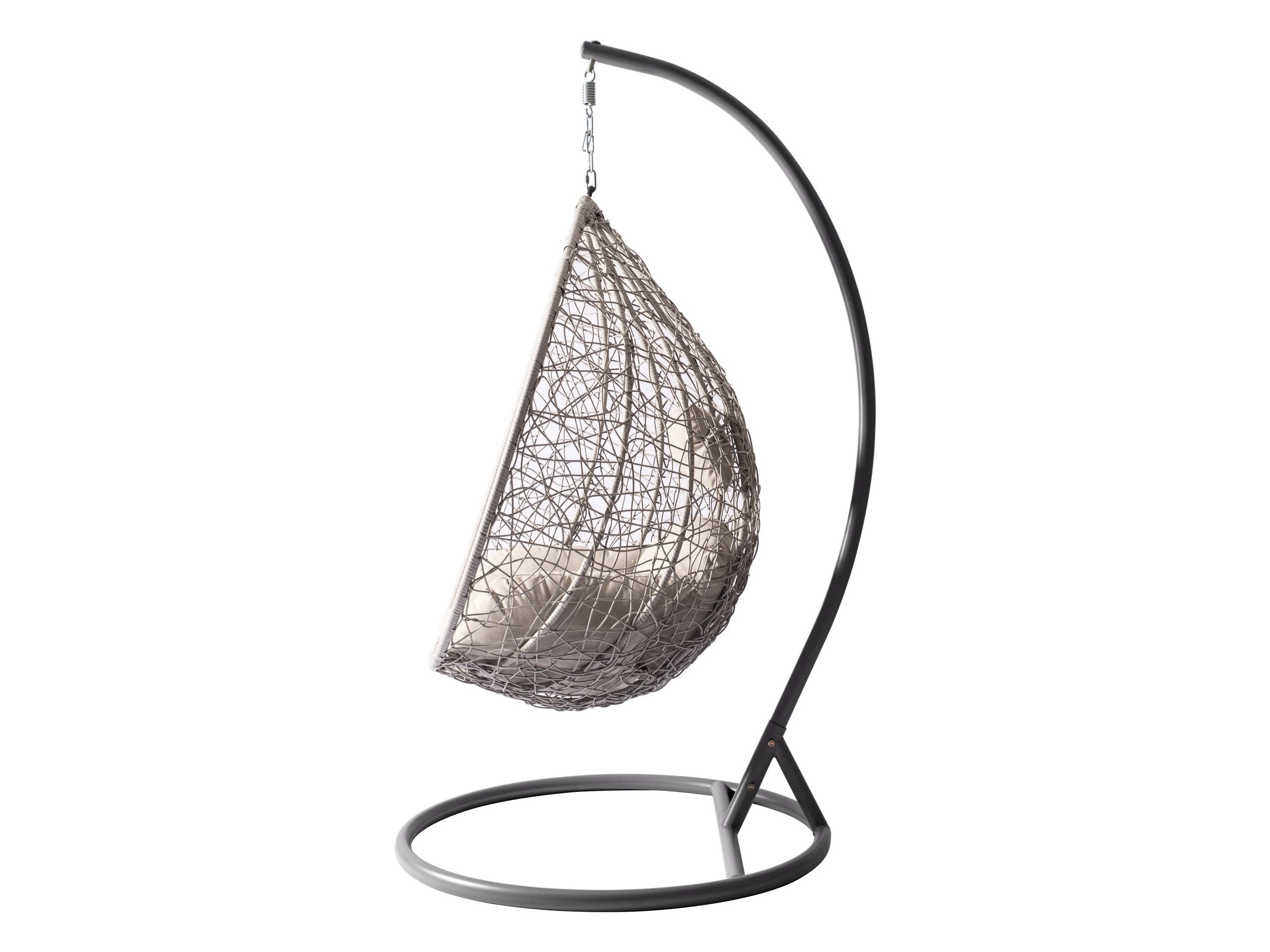 MIRJAN24 Hängesessel Savona (Korb aus Rattan), Metallskelett, Kissen-Set, 106x105x195 cm