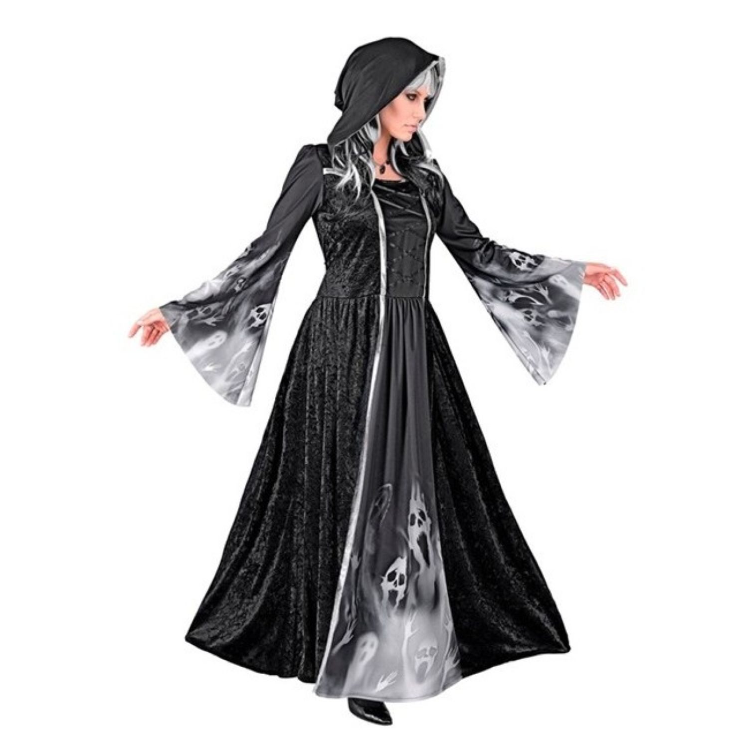 Widmann S.r.l. Zombie-Kostüm Kostüm 'Screaming Souls' für Damen, Kleid mit Kap