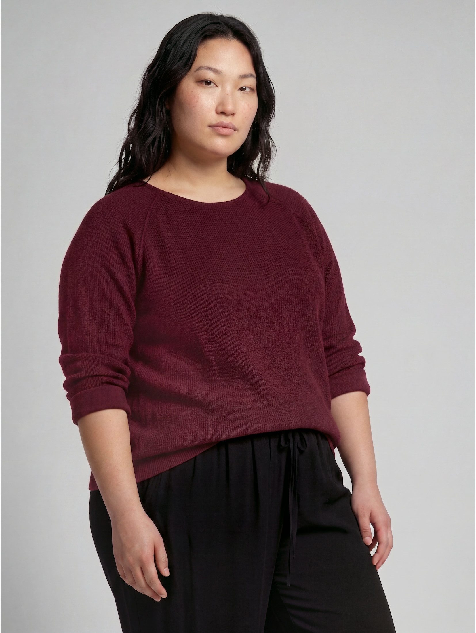 TOM TAILOR PLUS Sweatshirt Strick & Sweatshirts Plus Size - Cosy Sweatshirt mit Melange-Optik