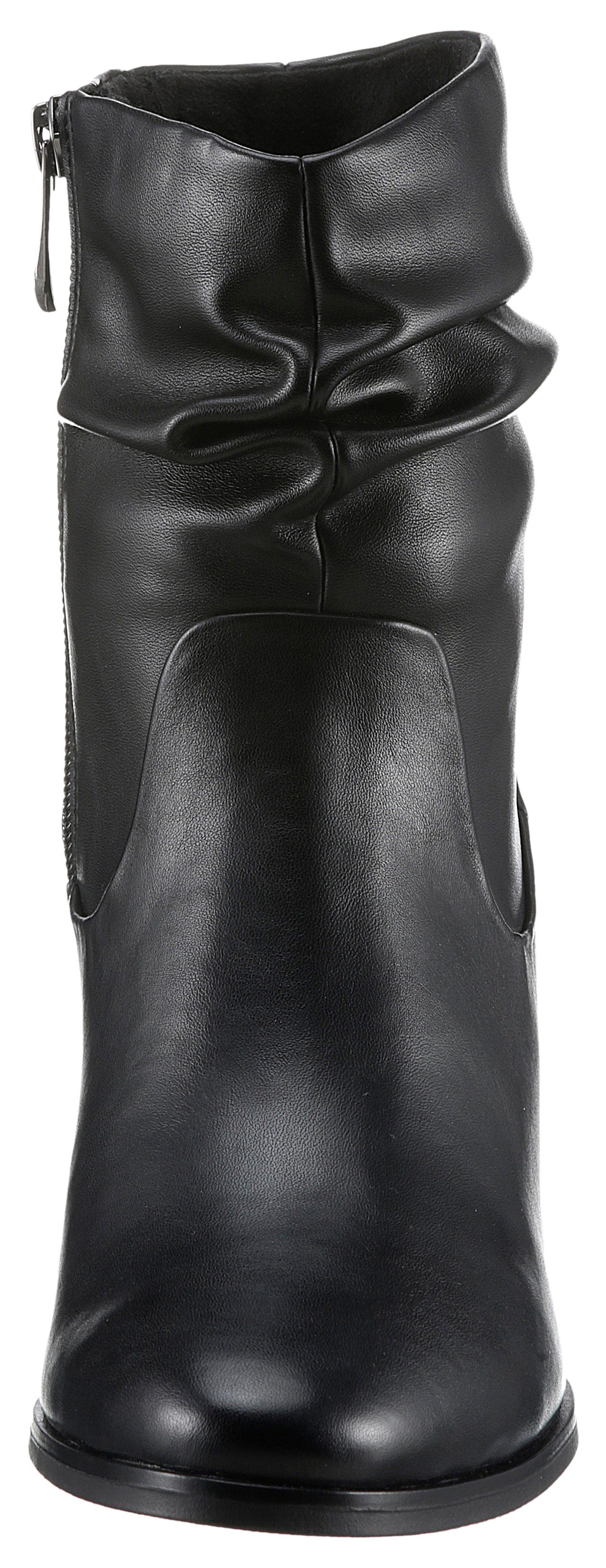 MARCO TOZZI Stiefelette, Blockabsatz, Businessschuh mit Falten im slouchy Look