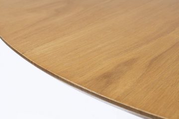 Trendmöbel24 Esstisch Tisch Esstisch RAKU NATURAL Eiche furniert Ø 110 cm runde Tischplatte