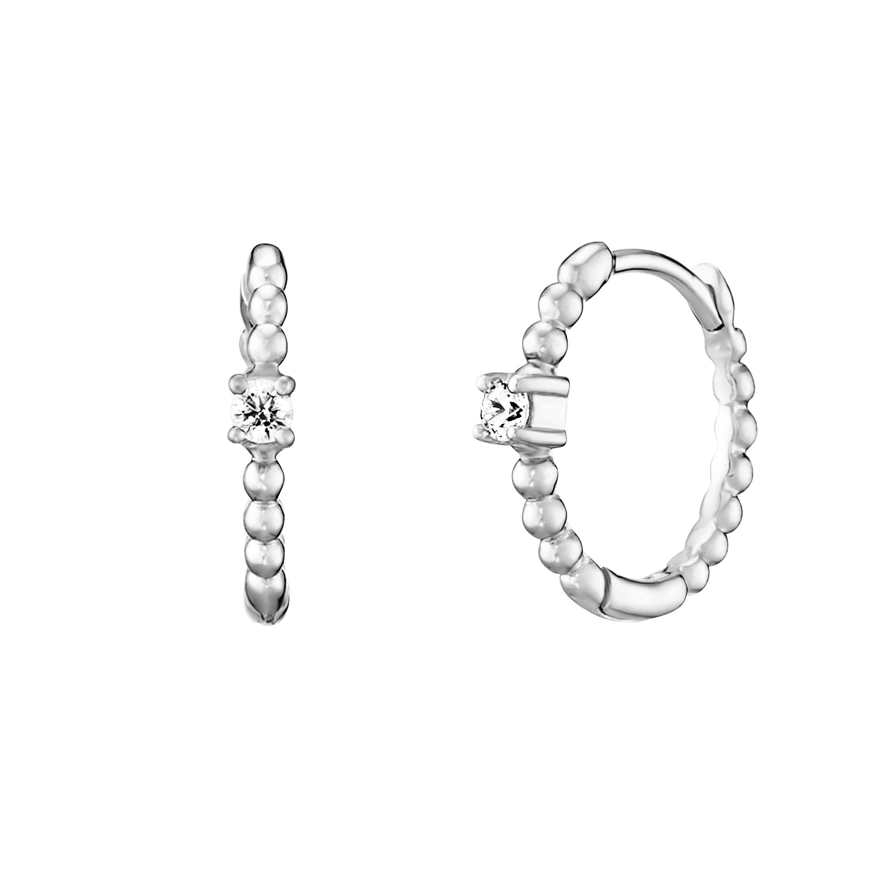 Julie Julsen Paar Creolen 925 Silber rhodiniert Zirkonia weiß