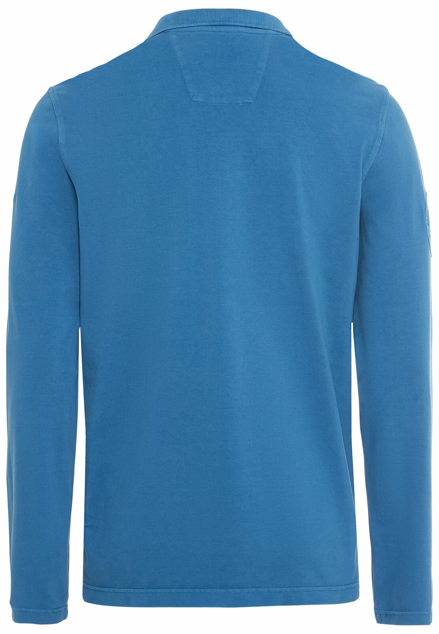 camel active Poloshirt aus Baumwolle Shirts_Langarm-Poloshirt Blau reiner