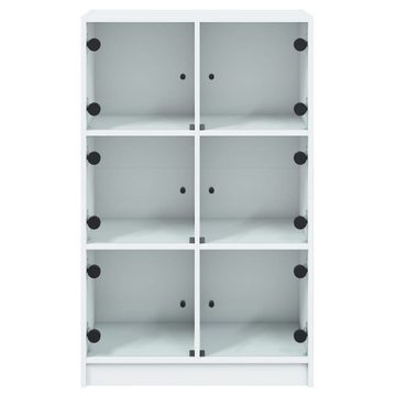 vidaXL Highboard Highboard mit Türen Weiß 68x37x109 cm Spanplatte Glas Vitrine