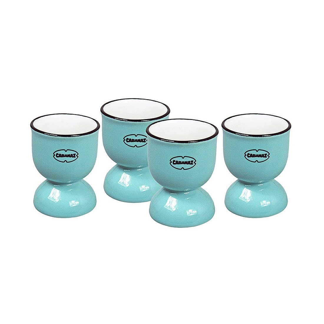 Capventure Eierbecher Eierbecher Eierhalter Eier Becher 4'er Set Retro Vintage Cabanaz, (Set bestehend aus 4 Eierbechern)