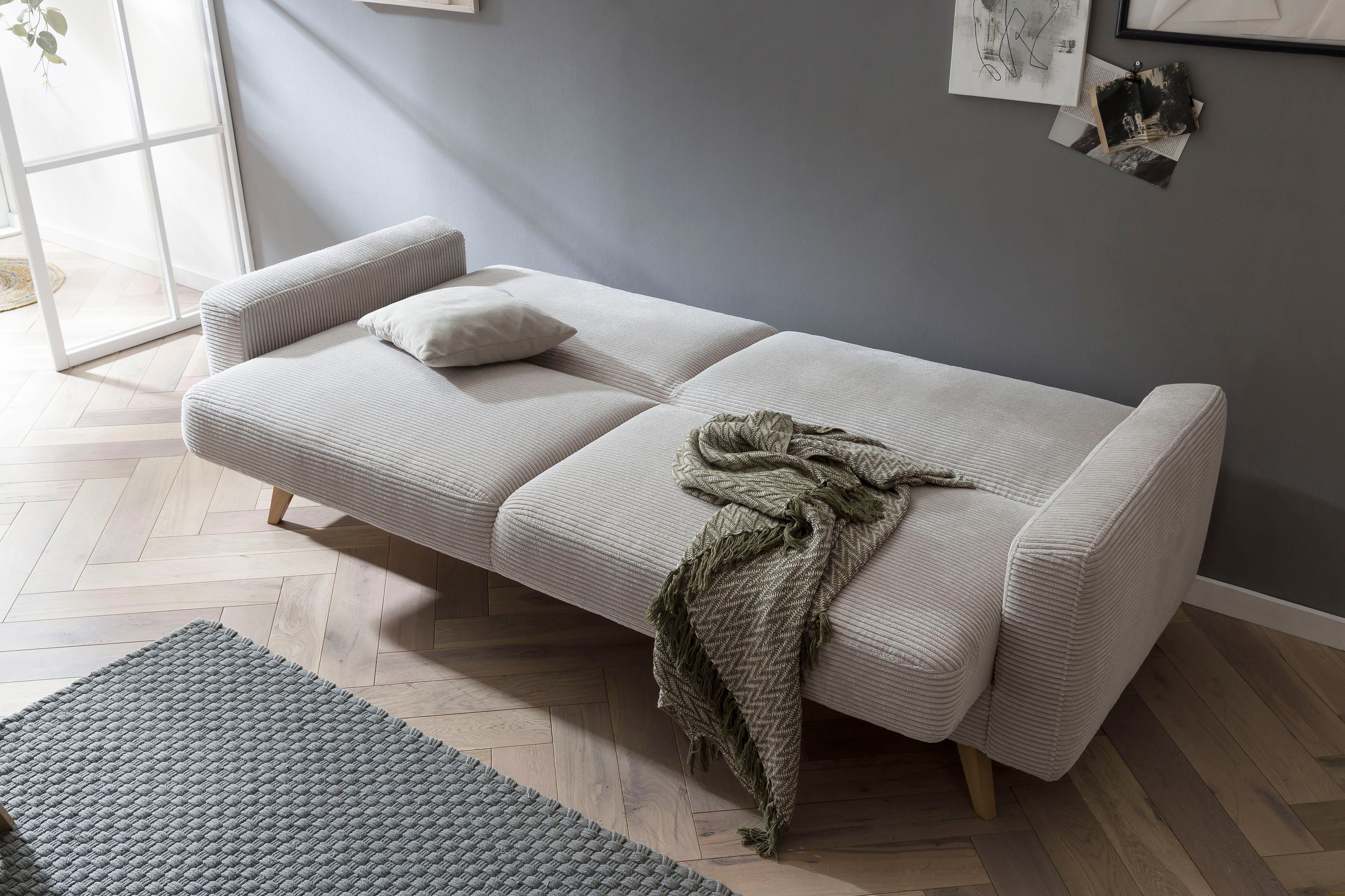 exxpo - sofa fashion 3-Sitzer Bettkasten Bettfunktion Inklusive und Samso, beige
