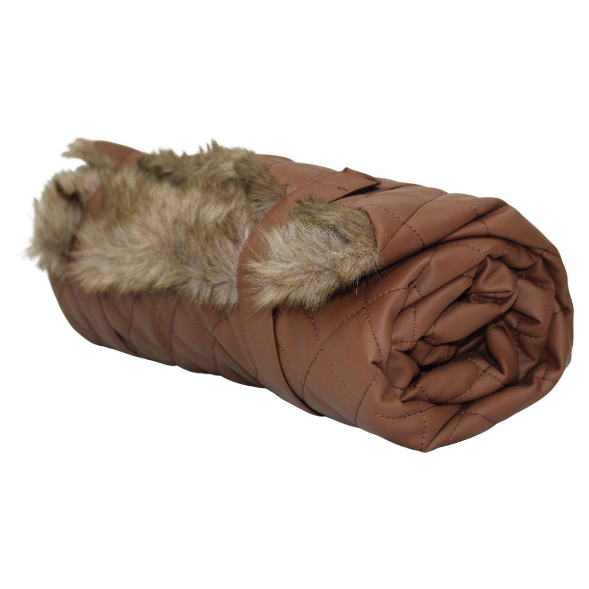 Thumbnail - Pettimania Tierdecke Hundedecke Leder mit Fellbezug braun