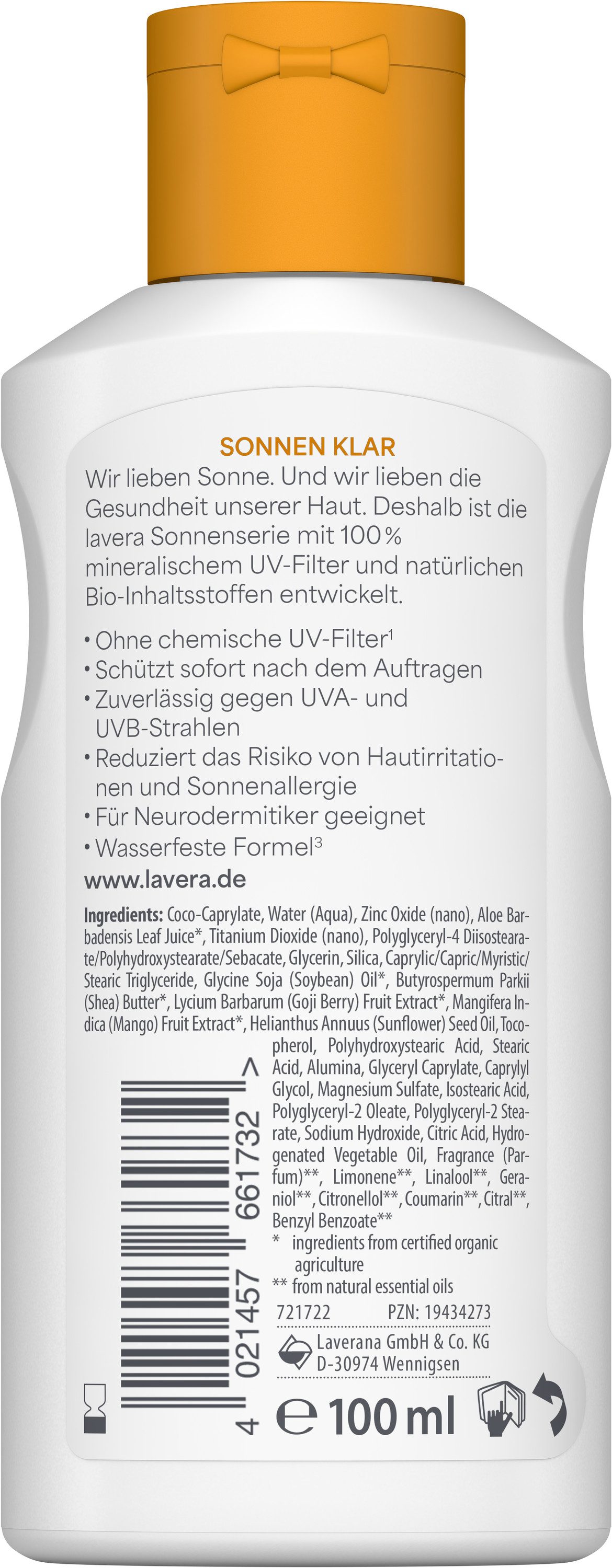 lavera Sonnenschutzlotion Sonnenlotion Sensitiv LSF 30, 1-tlg.