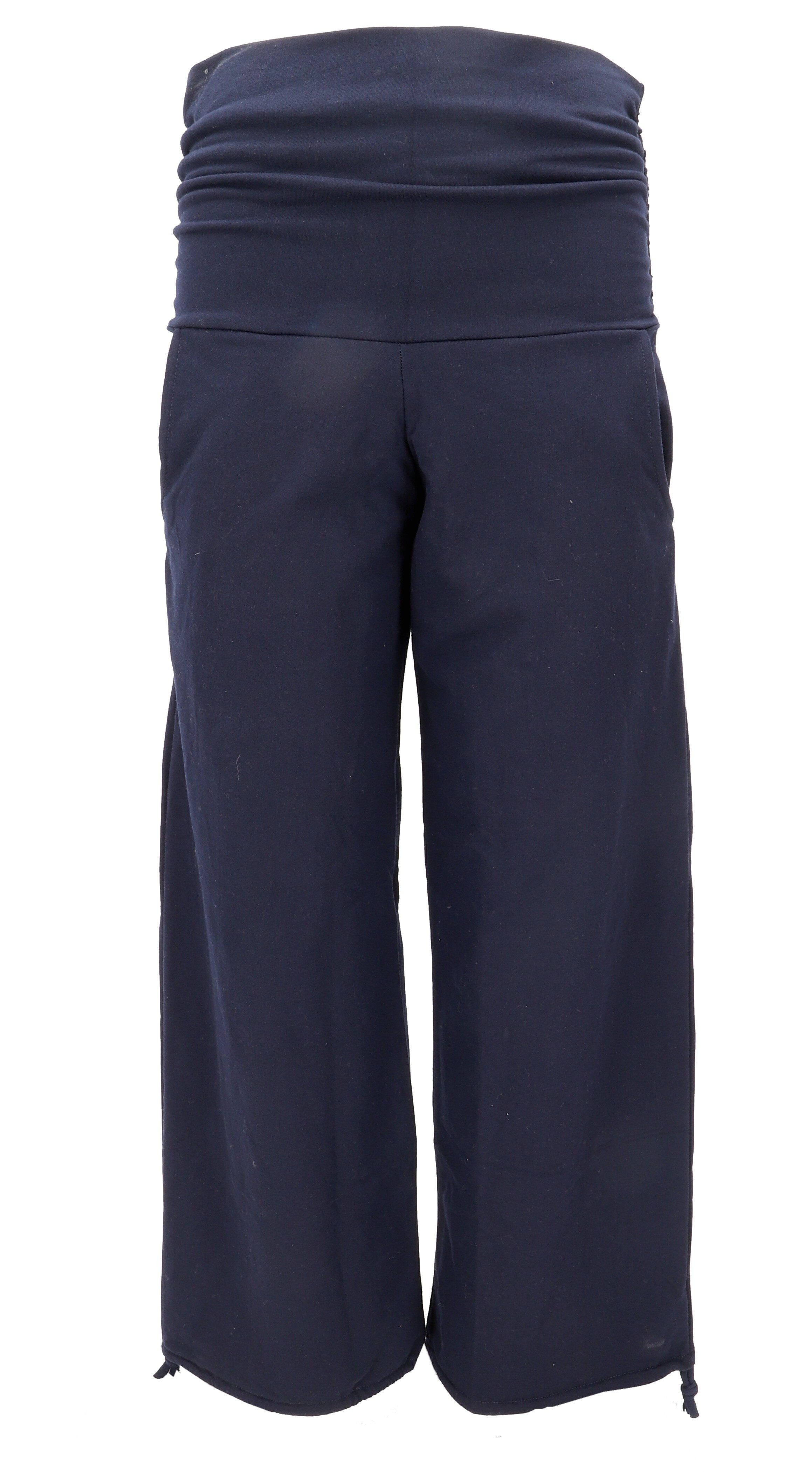 Guru-Shop Relaxhose Weite Yogahose mit geradem Bein - dunkelblau alternative Bekleidung