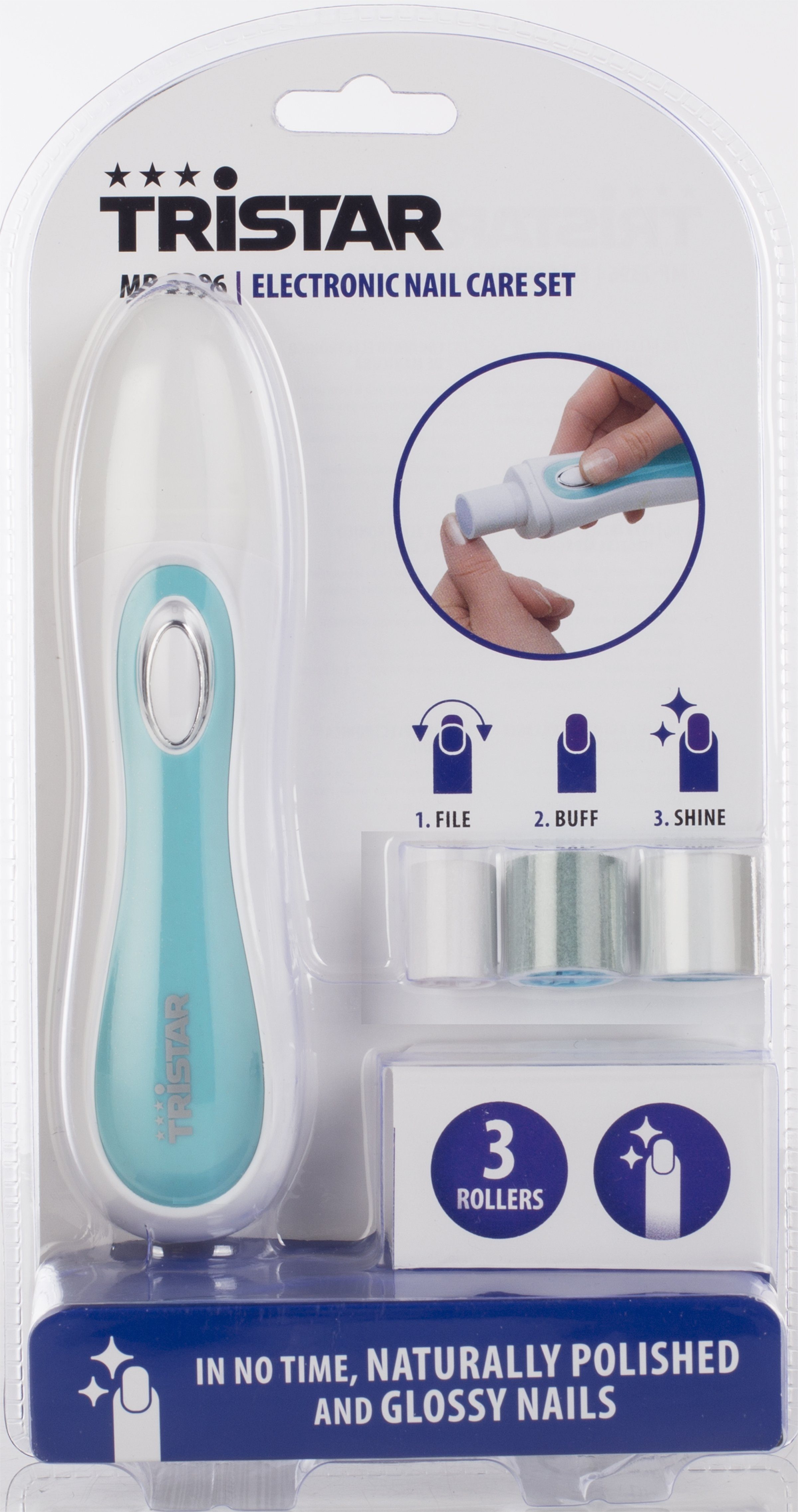smartwares Maniküre-Pediküre-Set Tristar MP-2396 Elektronisches Nagelpflegeset - Formen Polieren, 4-tlg.