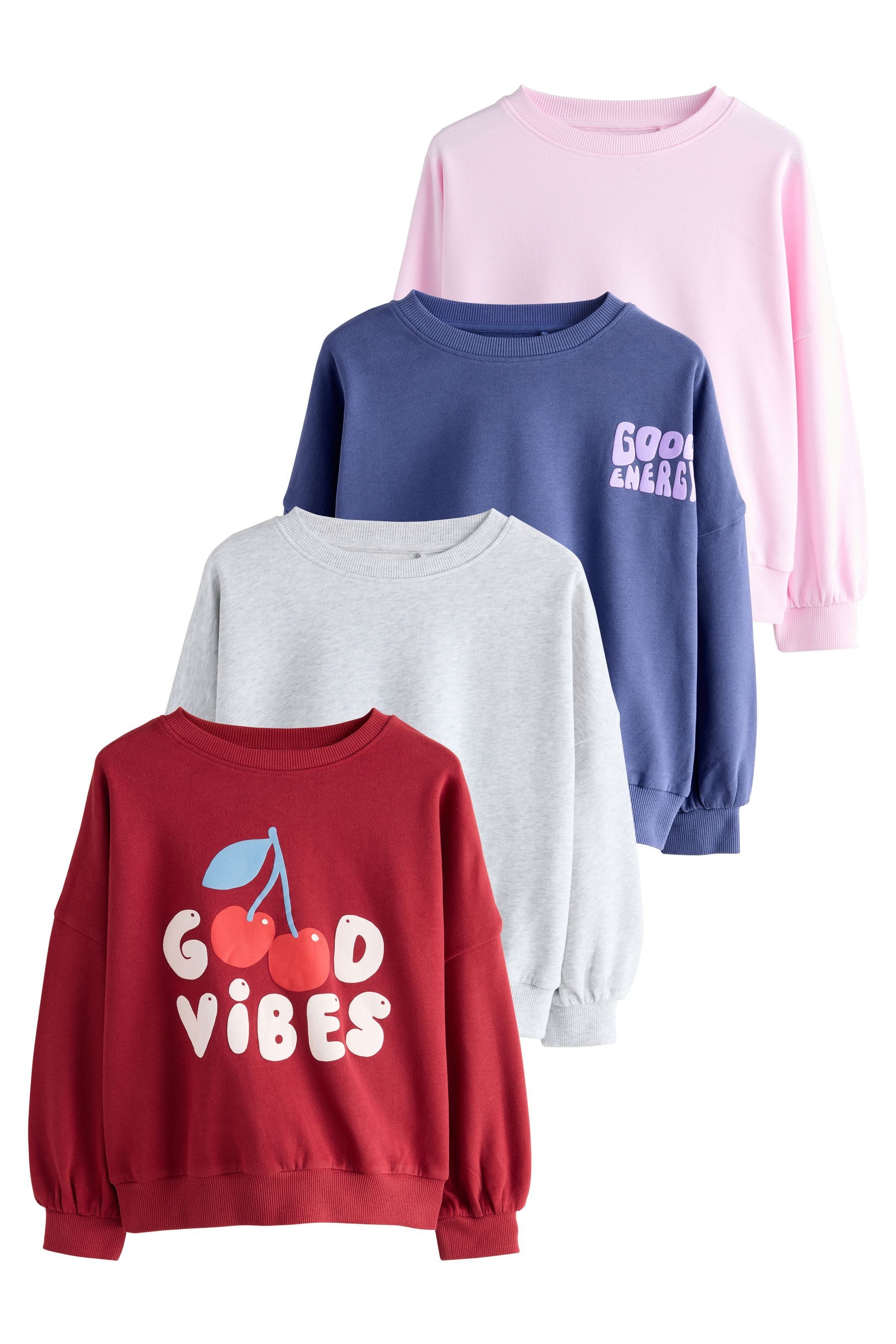 Next Sweater Sweatshirts mit Slogan, 4er-Pack günstig online kaufen