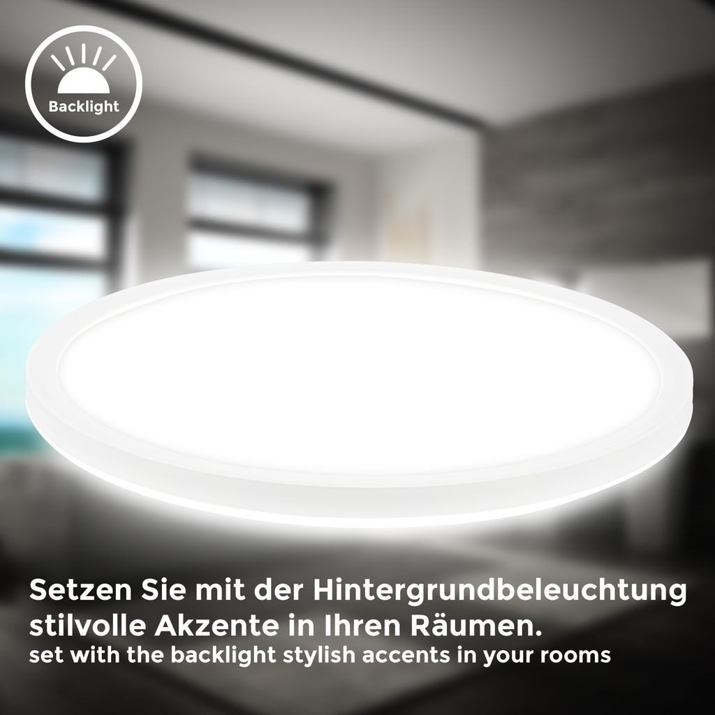 B.K.Licht LED Deckenleuchte LED Panel Bewegungsmelder IP44 weiß - BKL1604, LED fest integriert, 2700K - Extra-Warmweiß, LED Badlampe 29 x 3 cm Weiß 18W Badleuchte Decke Badezimmer Küche