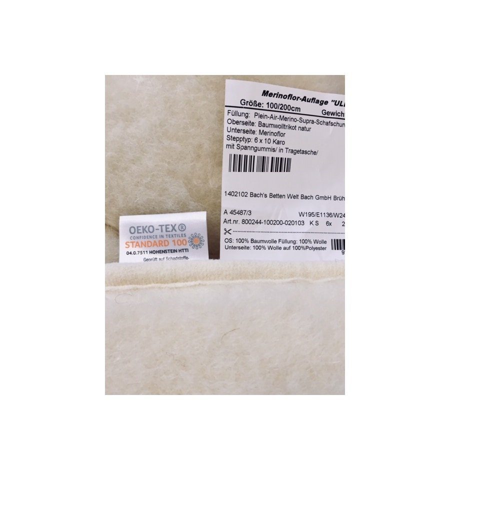 Garanta Merino Schurwolle Matratzenauflage 180x200cm - Naturfaser Für Besseren Schlaf