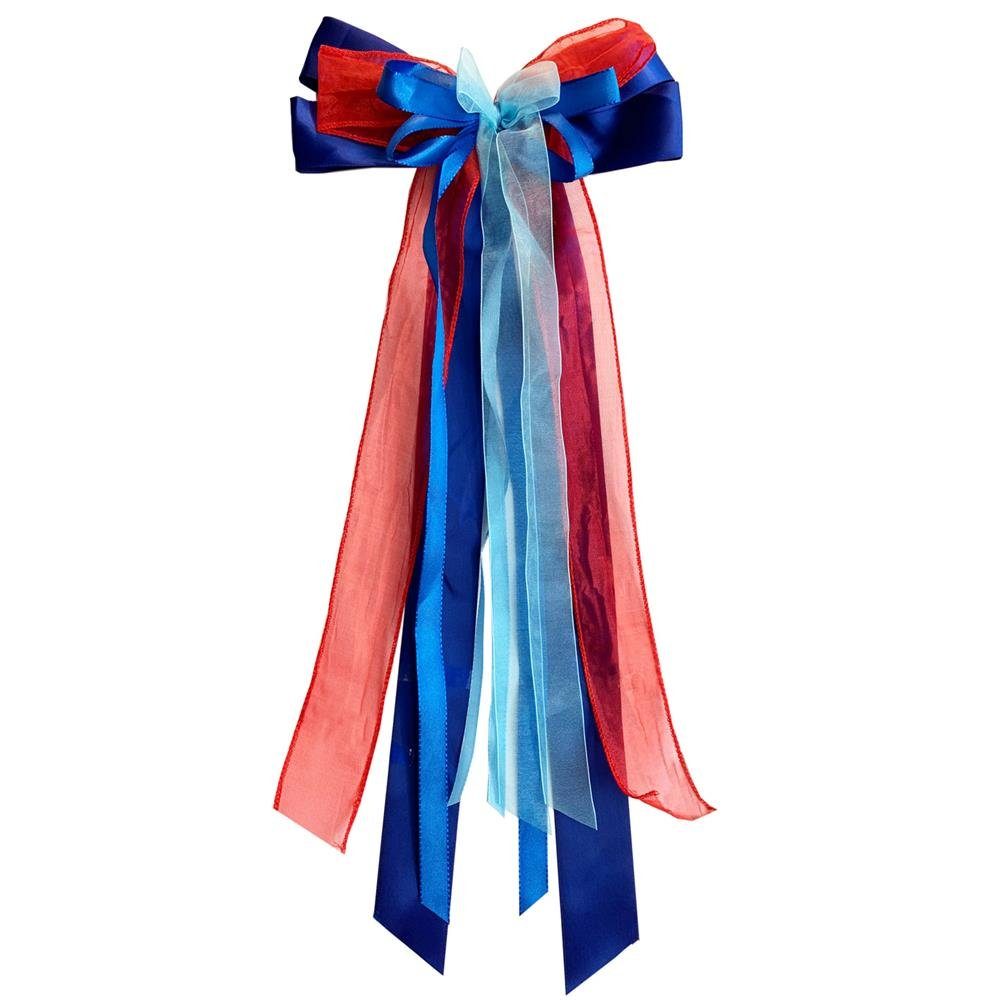 Nestler Schultüte Schleife, Blau / Rot, 23 x 50 cm, für Zuckertüte oder Geschenke | Schultüten