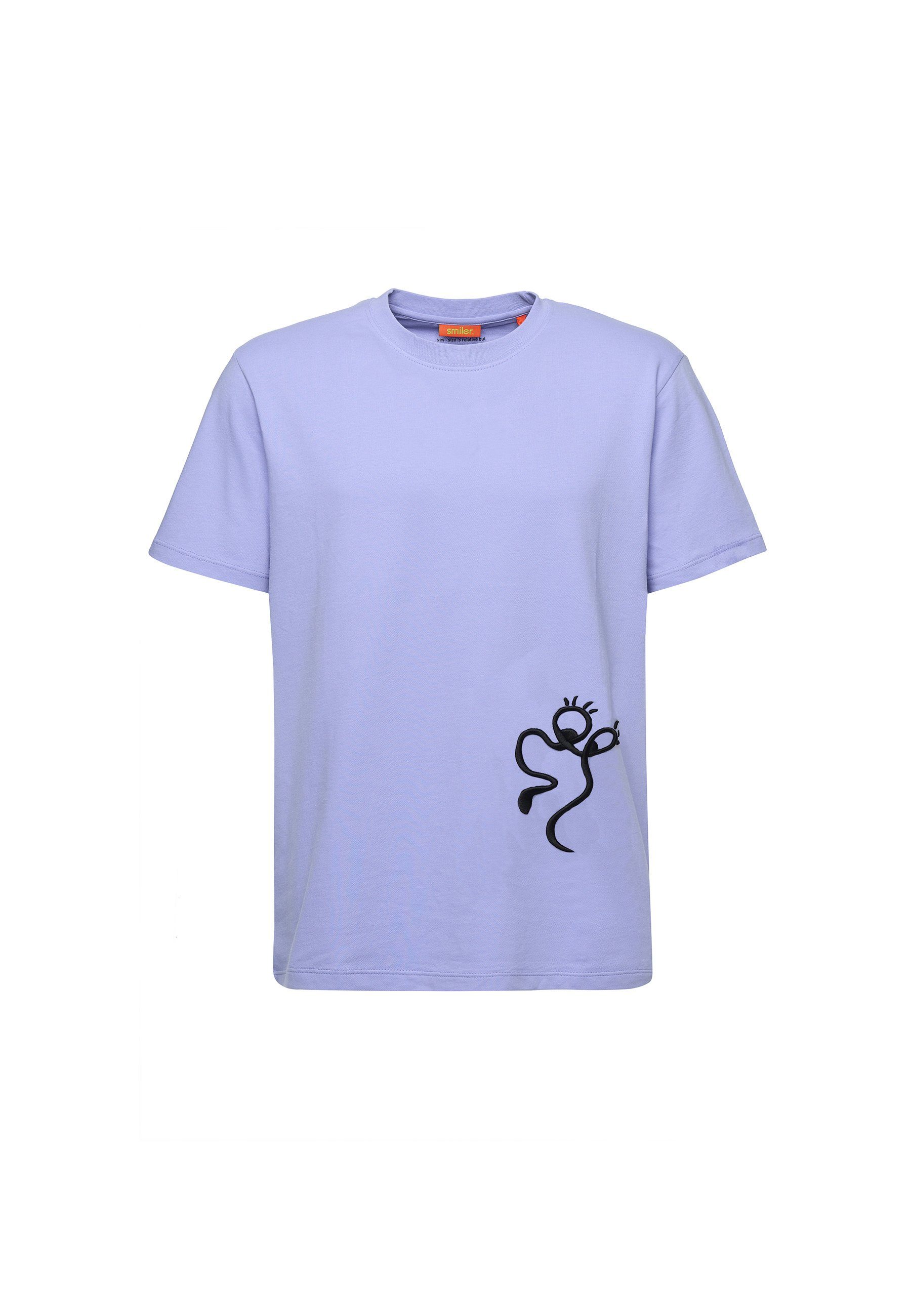 smiler. T-Shirt laugh. mit modernem flieder Design
