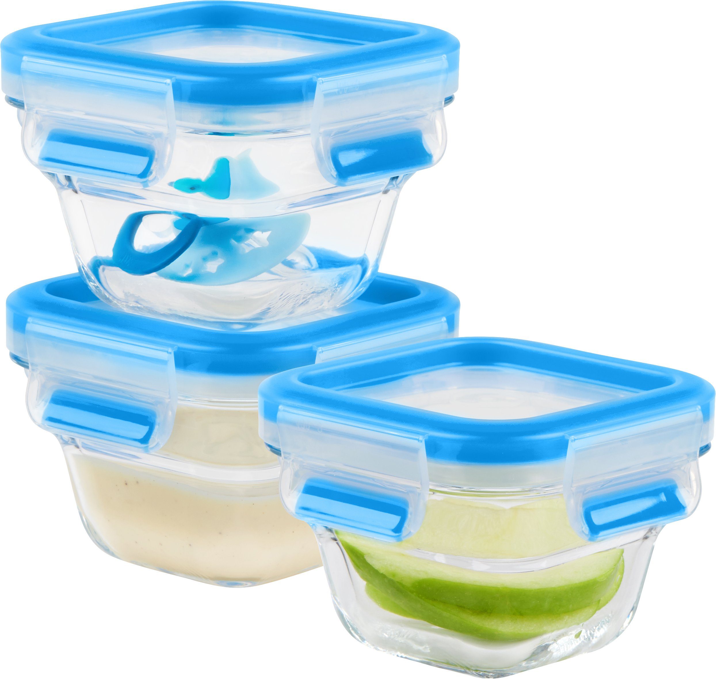Emsa Frischhaltedose N10507 Clip & Close Glas, Glas, Kunststoff, (Set, 3-tlg), 3 x 0,18L, gefrierfest, backofenfest, mikrowellenfest, 100% dicht – Bild 2 von 5