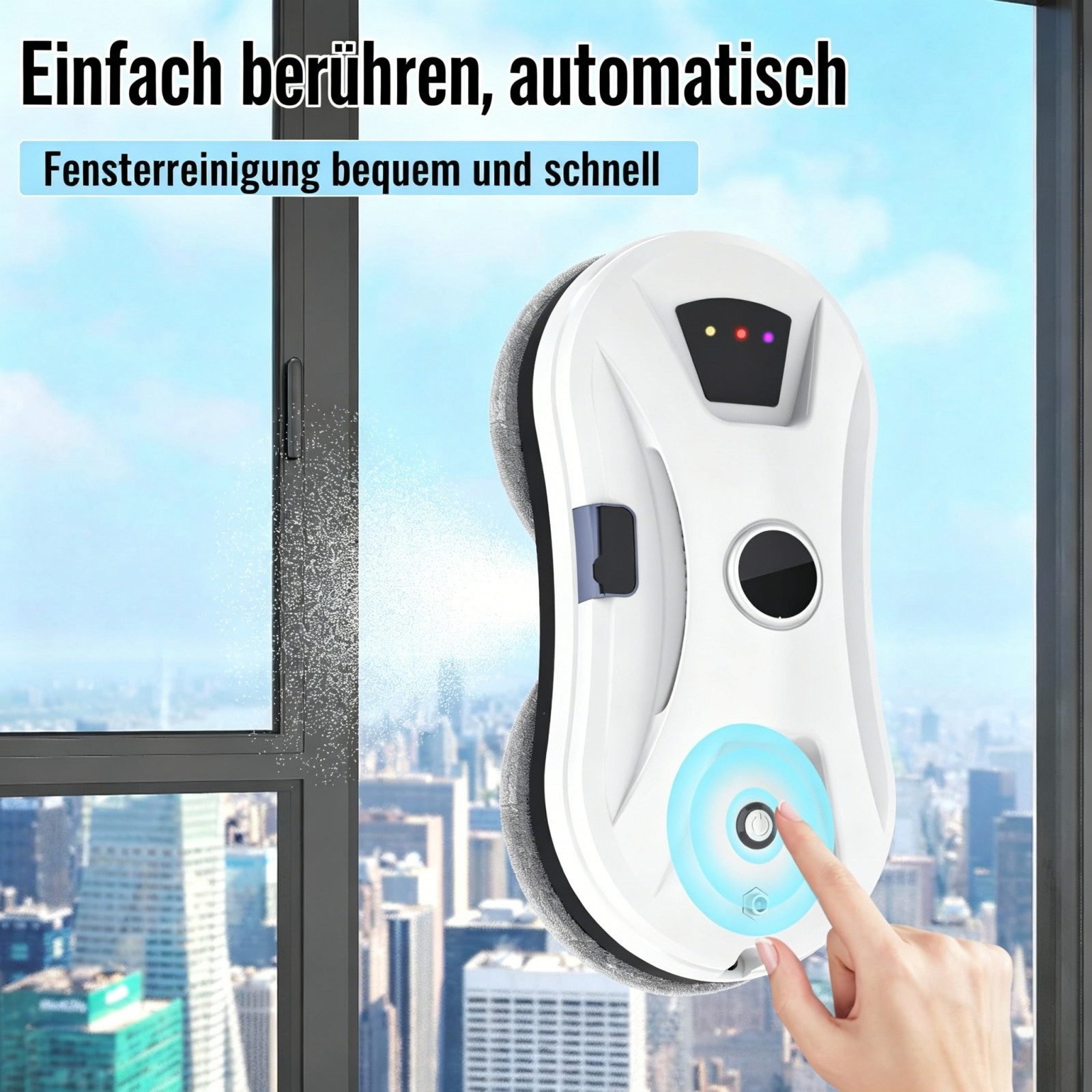 AIBISTAR Fensterreiniger 5600PA Elektrischer Fensterputzer Automatischer Fensterputzroboter, mit Automatische Wasserstrahl,für Innen/Außenfenster
