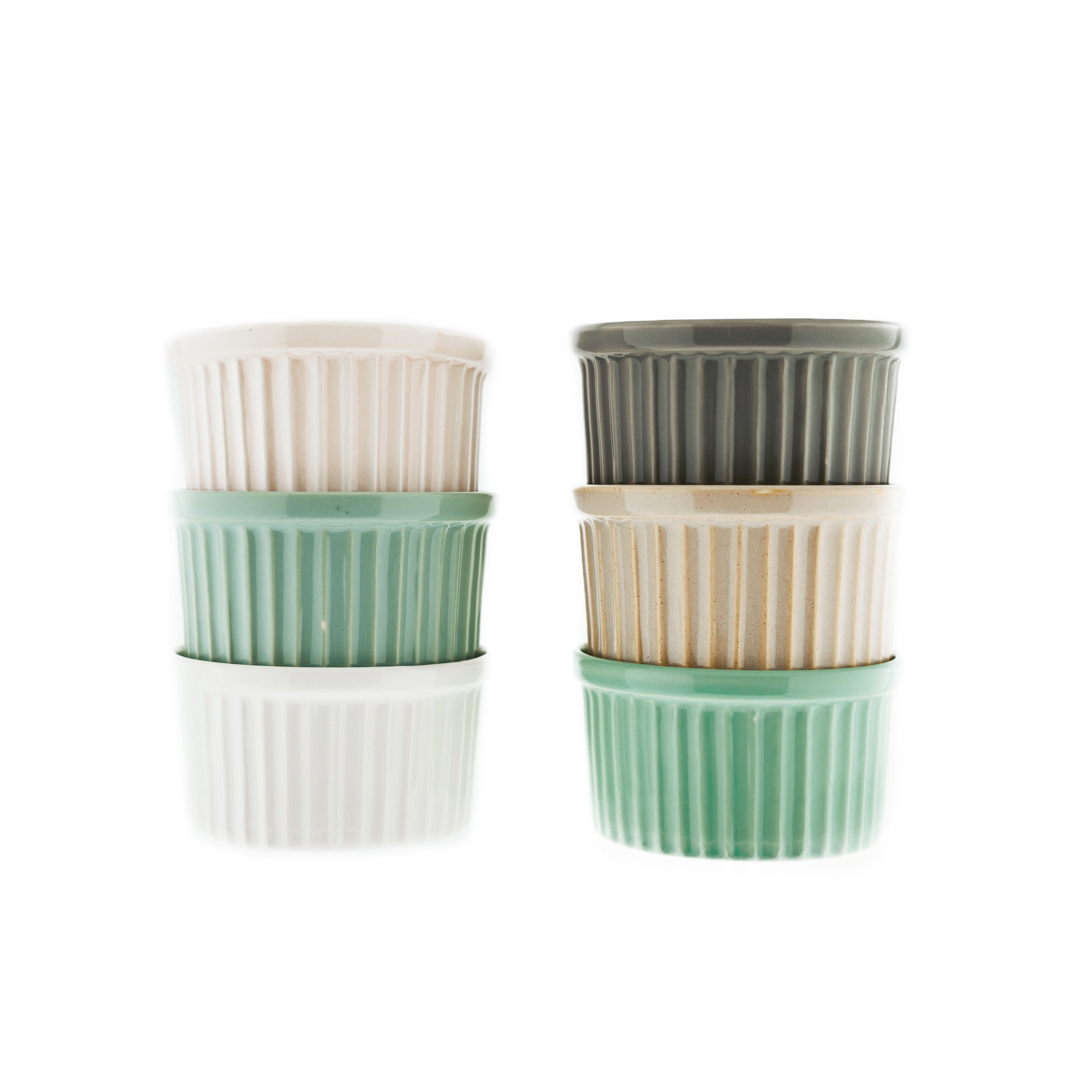 Almina Muffinform 6 Teiliges Muffinform-Set Schale aus Porzellan Rund 180 ml