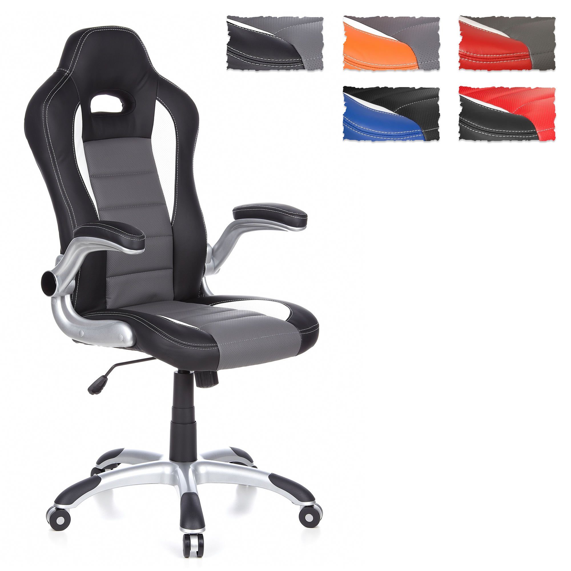 hjh OFFICE Drehstuhl Gamingstuhl GAME SPORT Schwarz Kunstleder, ergonomisch