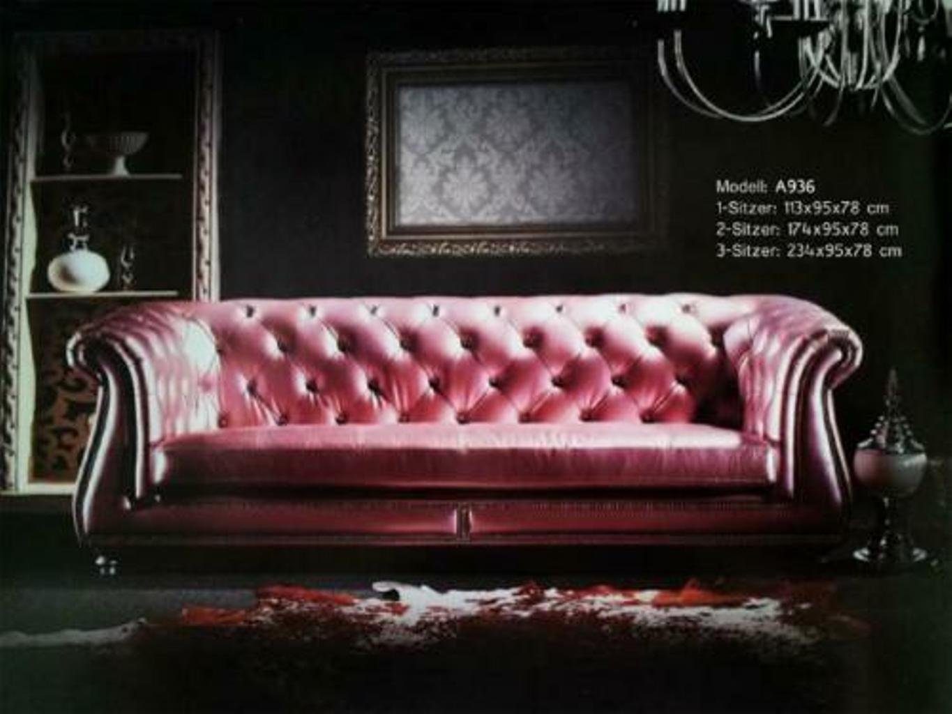 JVmoebel Chesterfield-Sofa, Chesterfield Extra Klasse Sofa Couch Garnitur Polster Designer