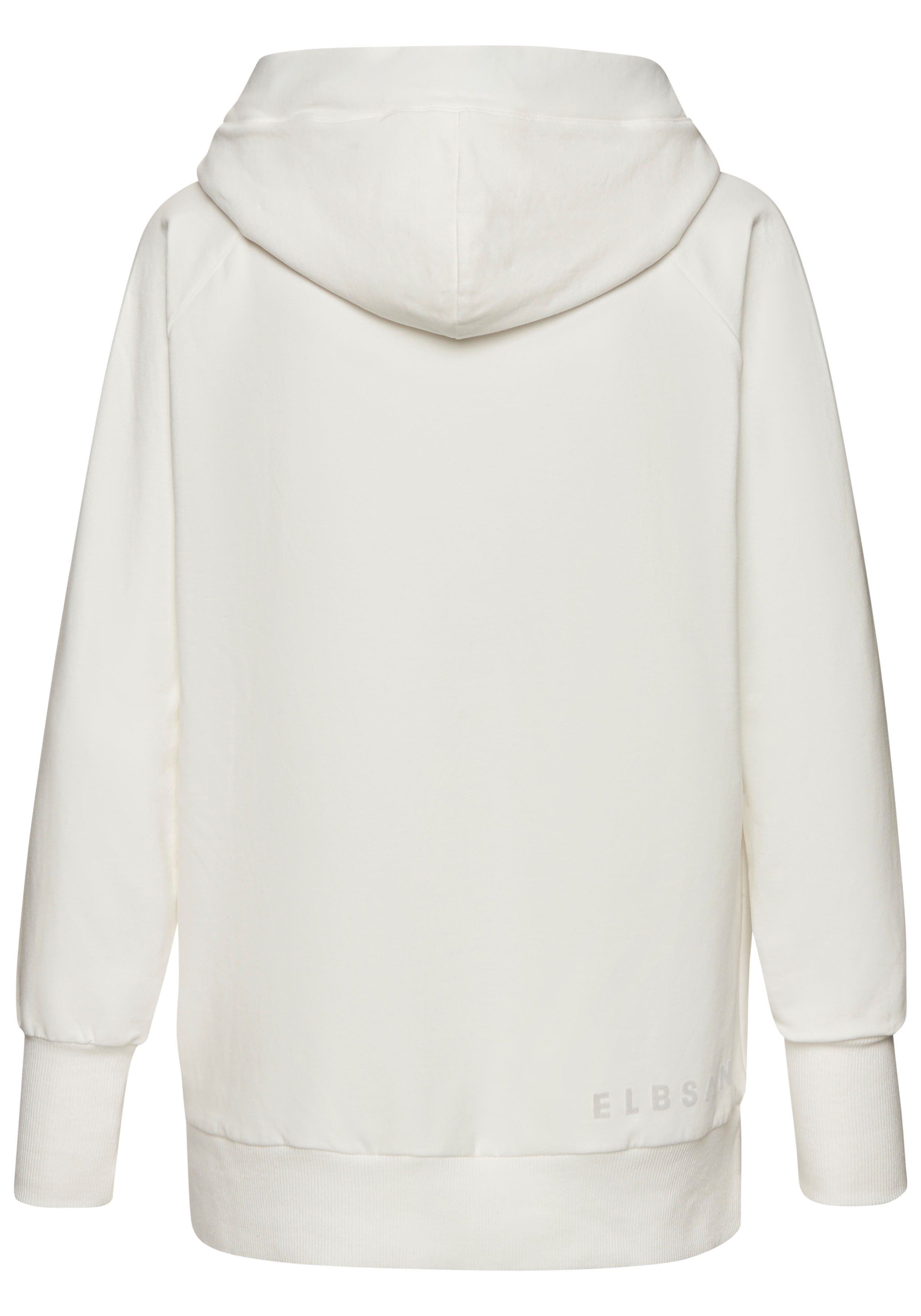 Elbsand Kapuzensweatshirt Svana mit Logoprint, bequemer Hoodie, seitliche Schlitze
