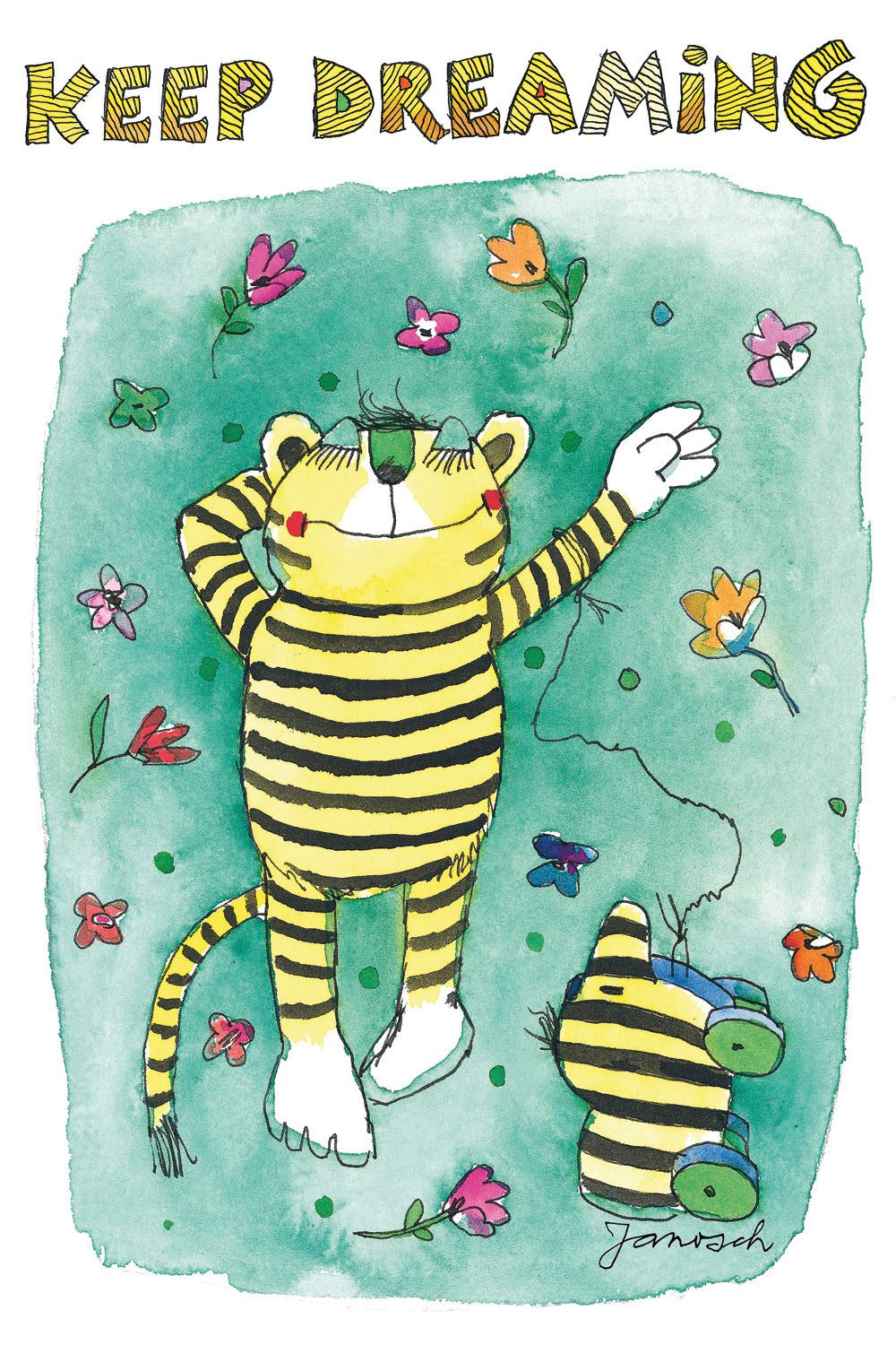 LuckyLinde Leinwandbild Der kleine Tiger und seine Tigerente, Blumen, Blumenbilder, Ente, Enten, Figuren, Filmfiguren, Liebessprüche, Motivationsbilder, Natur, Schriftzug, Sprüche, Tiere, Tiger, little star (1 St), Exklusive JANOSCH Kindermotive