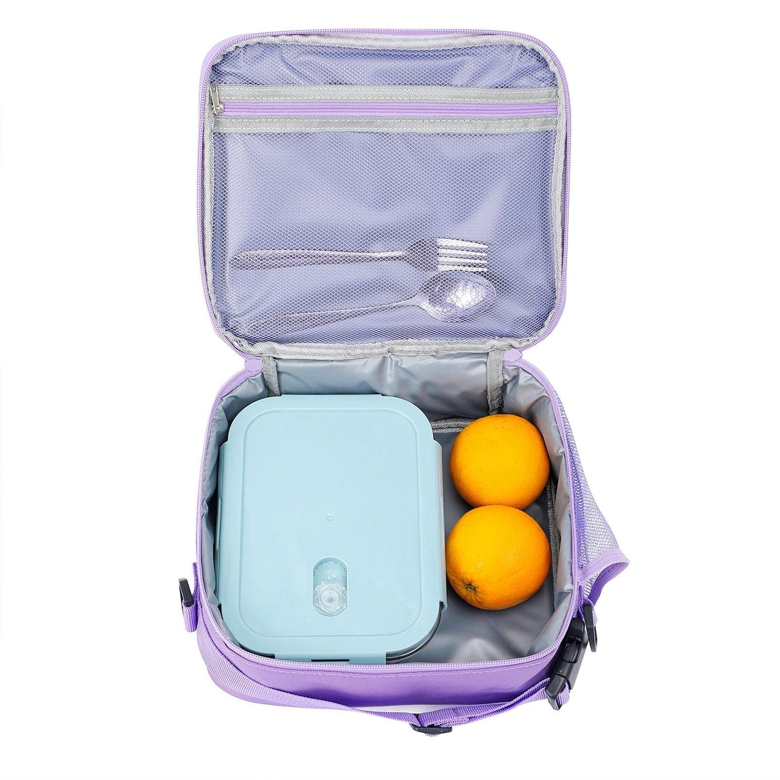 für GelldG Standbag Lunch Glitter Kinder, Lila Lunchbag Portable Rainbow Bag