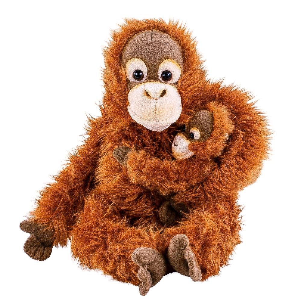 Teddys Rothenburg Kuscheltier Orang Utan Affe mit Baby 28 cm Plüschaffe