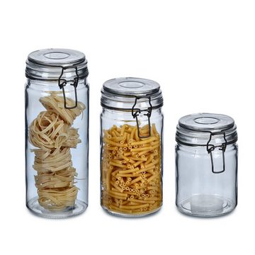 Neuetischkultur Vorratsglas Vorratsglas grau mit Bügelverschluss 1000 ml, Glas, (Stück, 1-tlg., 1x Vorratsglas), Lebensmittelaufbewahrung