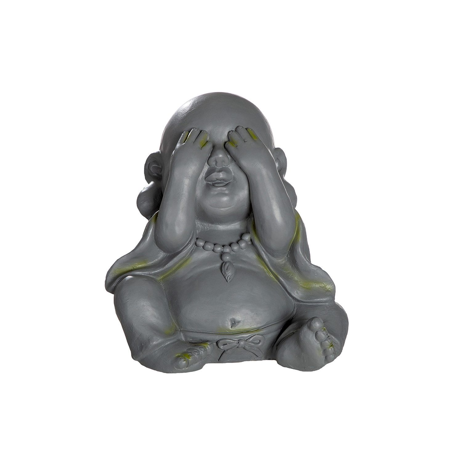 Dekofigur NICHTS SEHEN Figur - Buddha aus Magnesia - grau - Höhe 37 cm - Deko