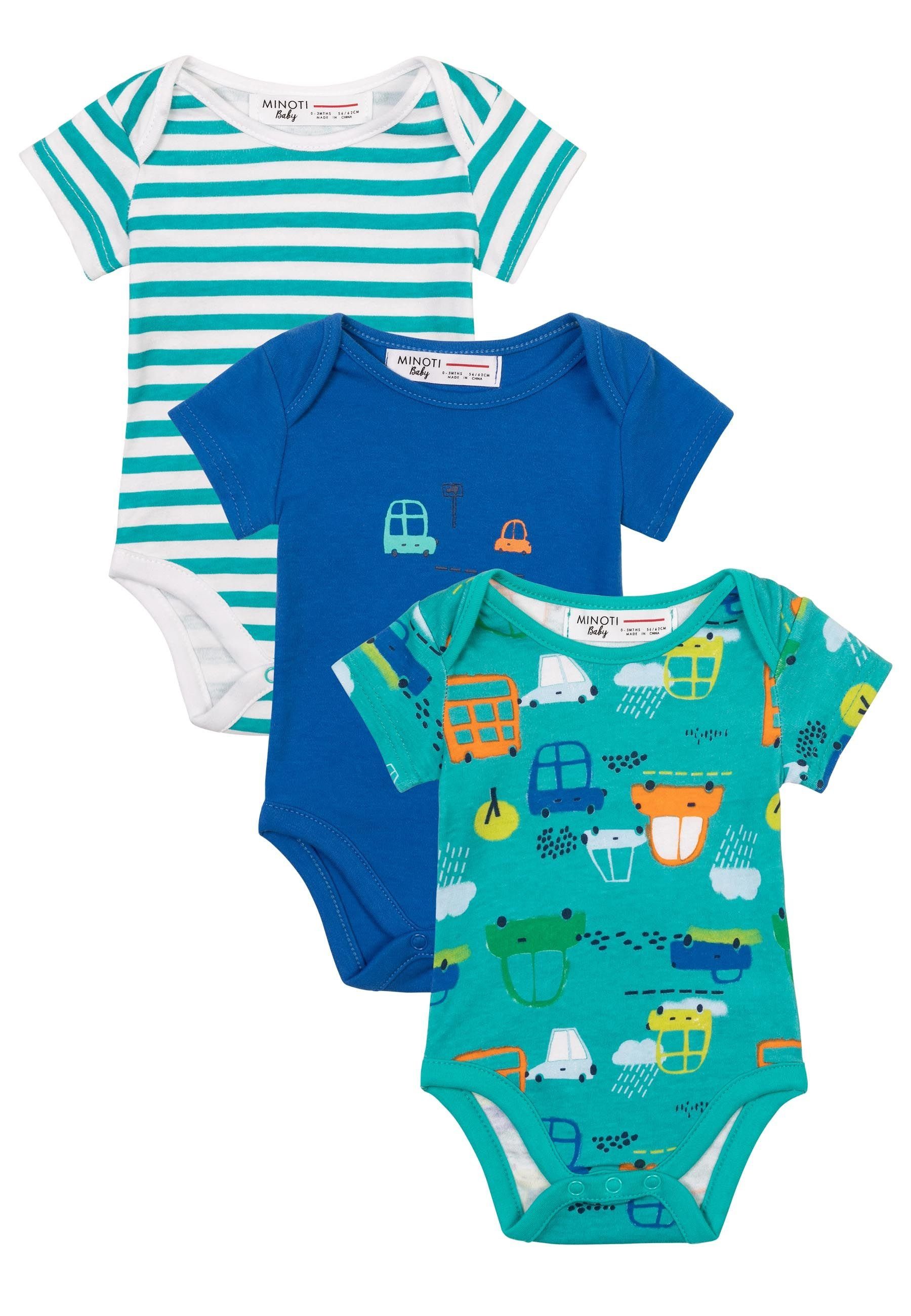 MINOTI Kurzarmbody 3er-Pack Bodys (0-12m)