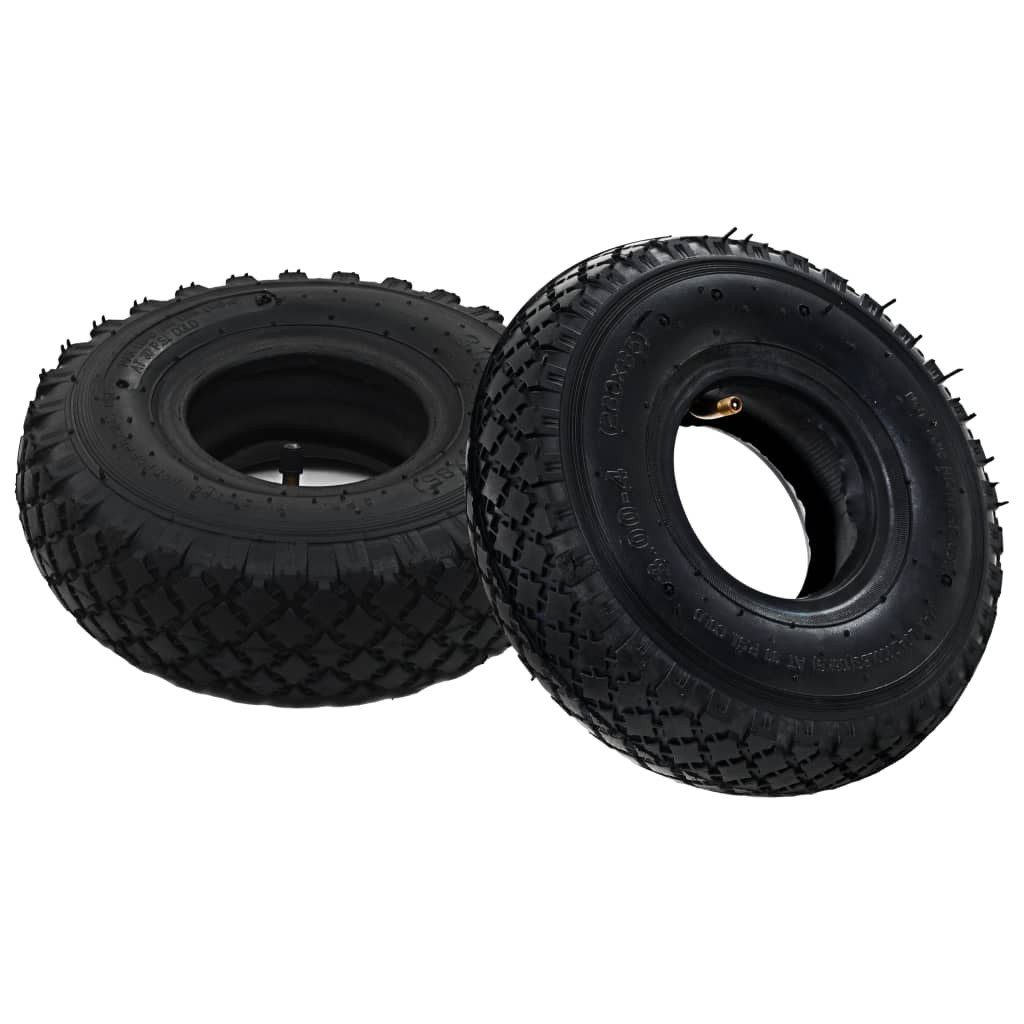 vidaXL Rollwagen 2 Reifen 2 Schläuche 3,00 - 4 260 x 85 für Sackkarren Gummi