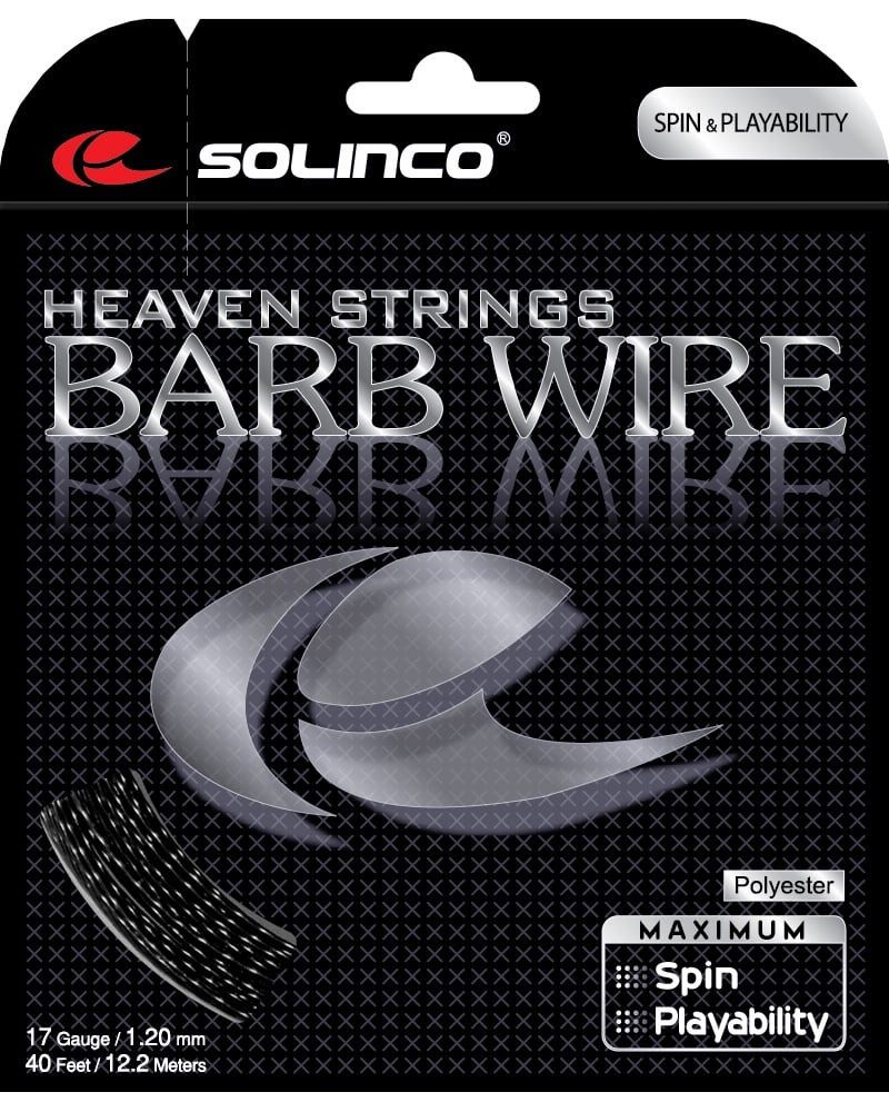 Tennissaite Barb Wire (Spin+Haltbarkeit) schwarz 12m Set