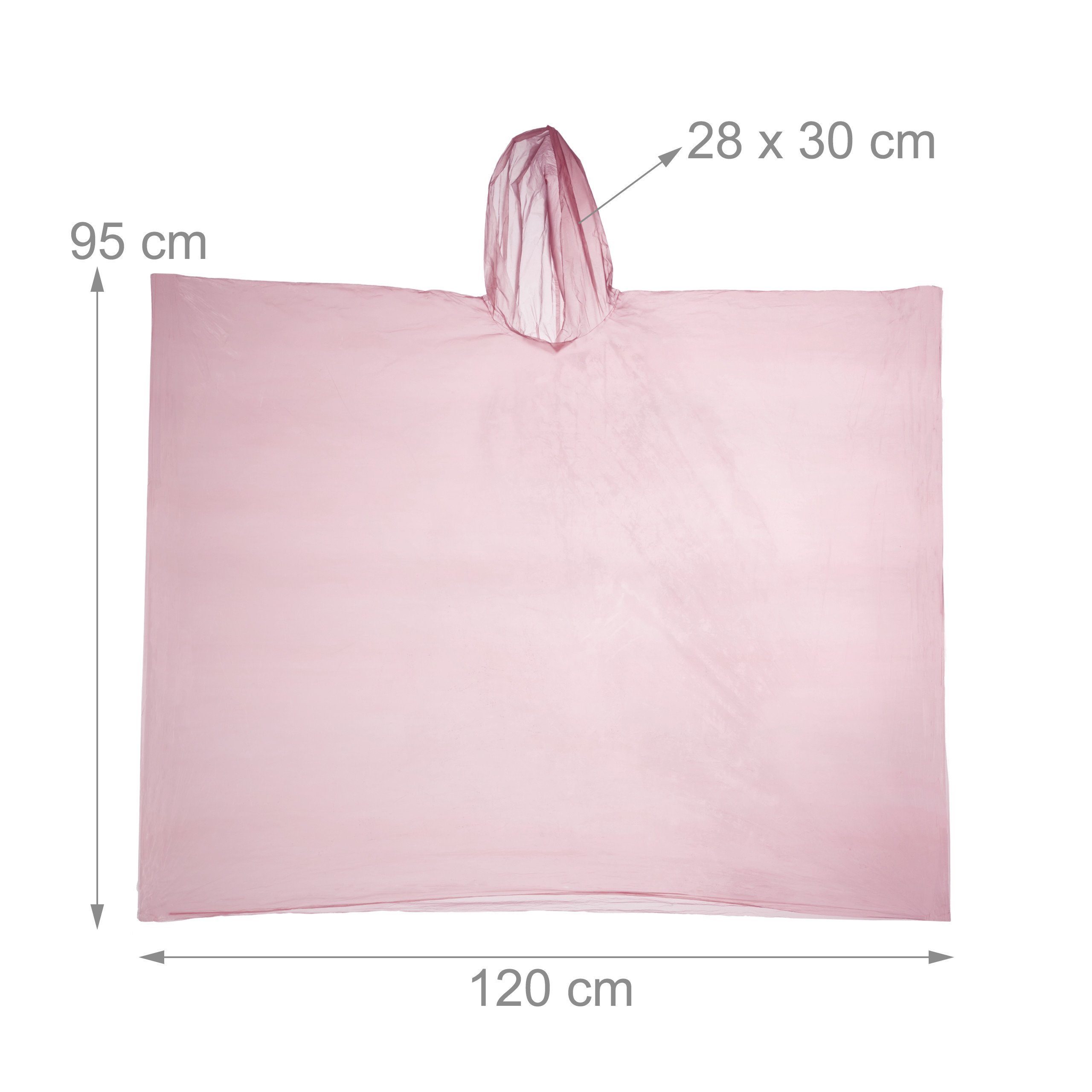 relaxdays Regenponcho 100x Einweg Regenponcho Rot (100-St)