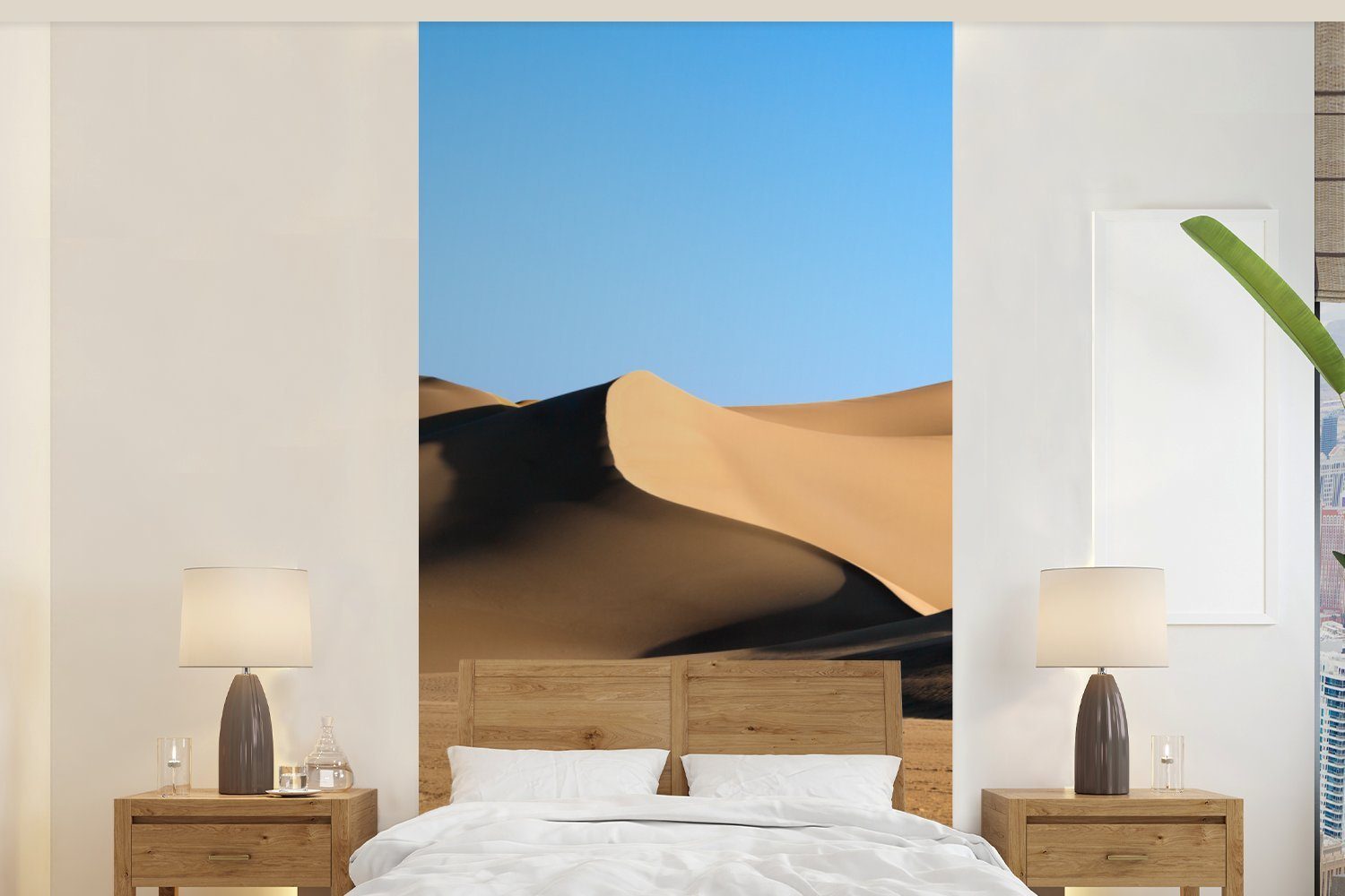 MuchoWow Fototapete Eine große Sanddüne in einer Wüste, Matt, bedruckt, (2 St), Vliestapete für Wohnzimmer Schlafzimmer Küche, Fototapete