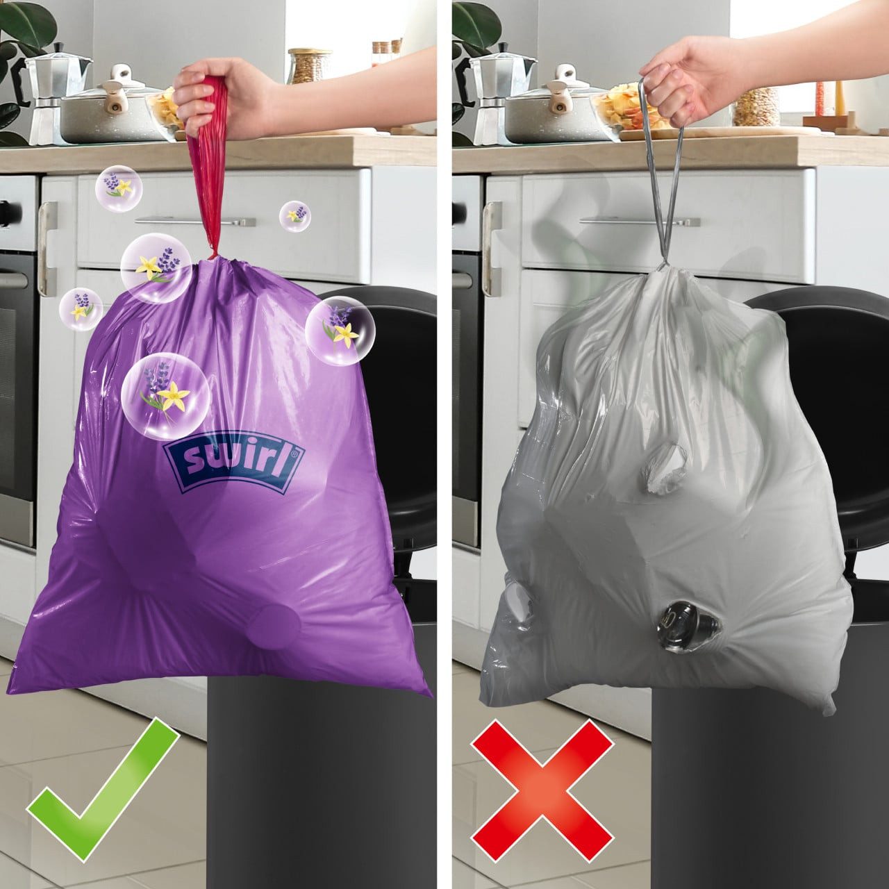 Swirl Müllbeutel Swirl® Duft-Müllbeutel Vanille-Lavendel 35 L