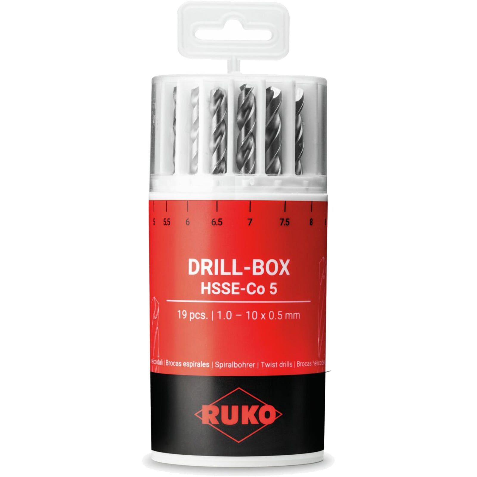 Ruko Bohrer- und Bitset RUKO Spiralbohrer HSS-Co 5, 19-tlg. - Gut sortiert und schnell zur Han