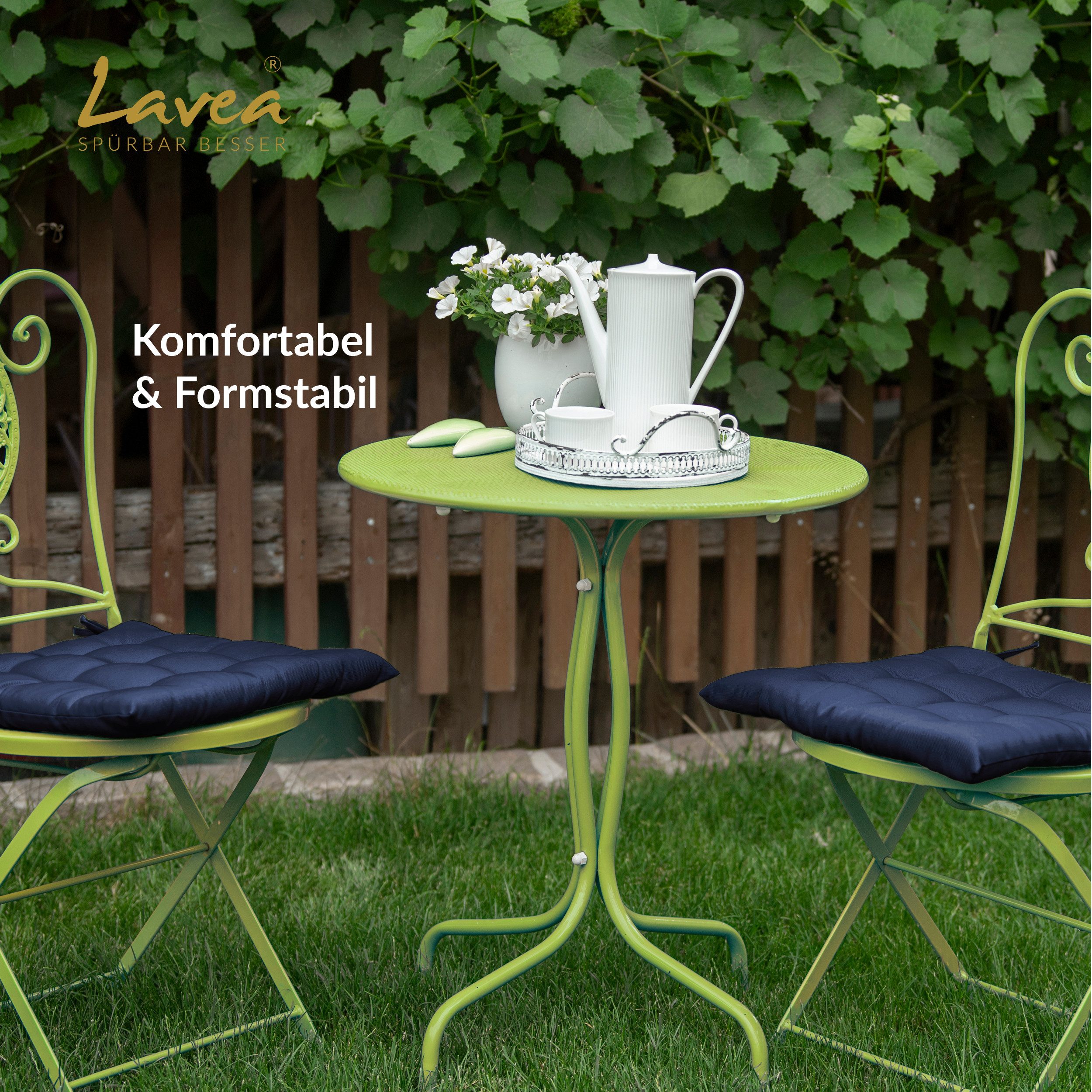 Lavea Stuhlkissen MONACO - weich gepolsterten Sitzkissen Set (4er & 8er), 4 günstig online kaufen