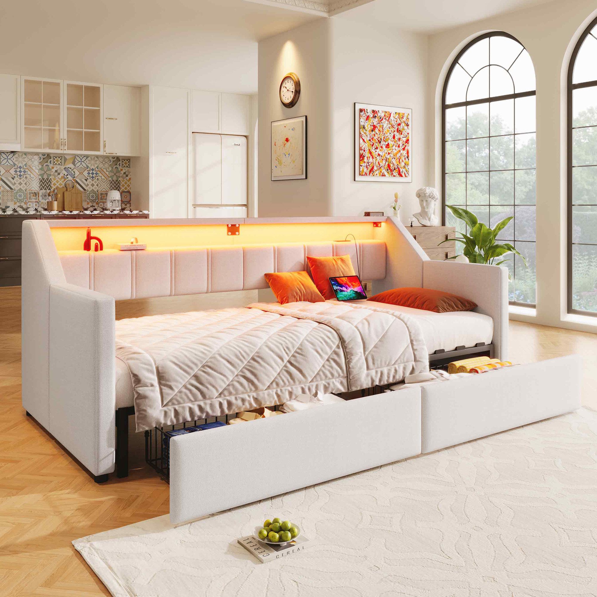 Merax Daybett 90x200cm/180x200cm mit Ausziehbett und günstig online kaufen