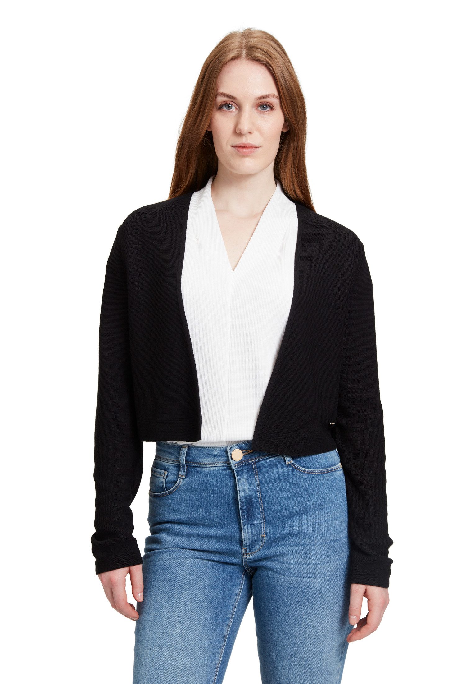 Betty&Co Strickjacke Betty & Co Strick-Cardigan ohne Verschluss (1-tlg) Struktur